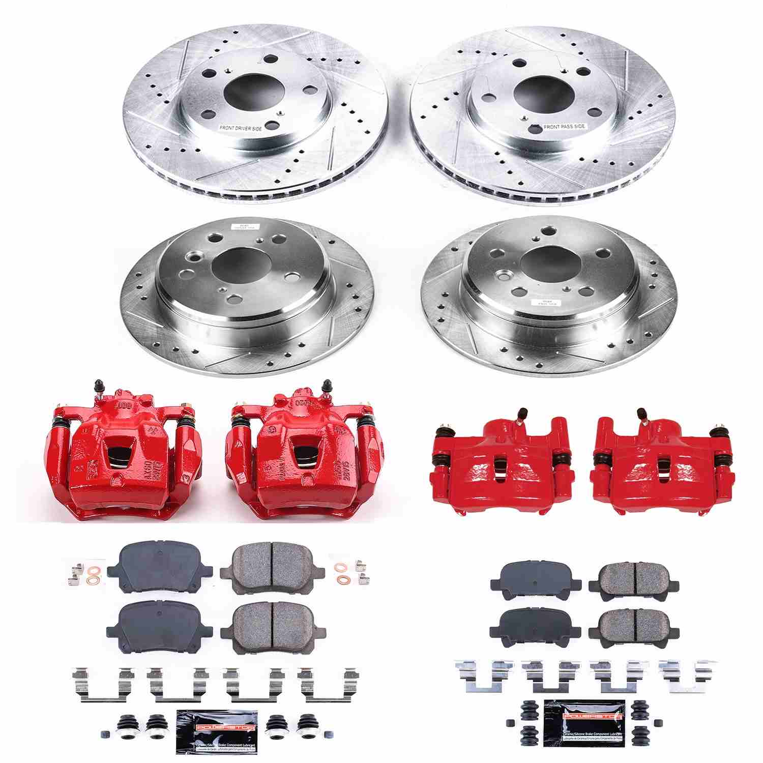 Power Stop 1999 Toyota Solara Front & Rear Z23 Evolution Sport Brake Kit w/Calipers