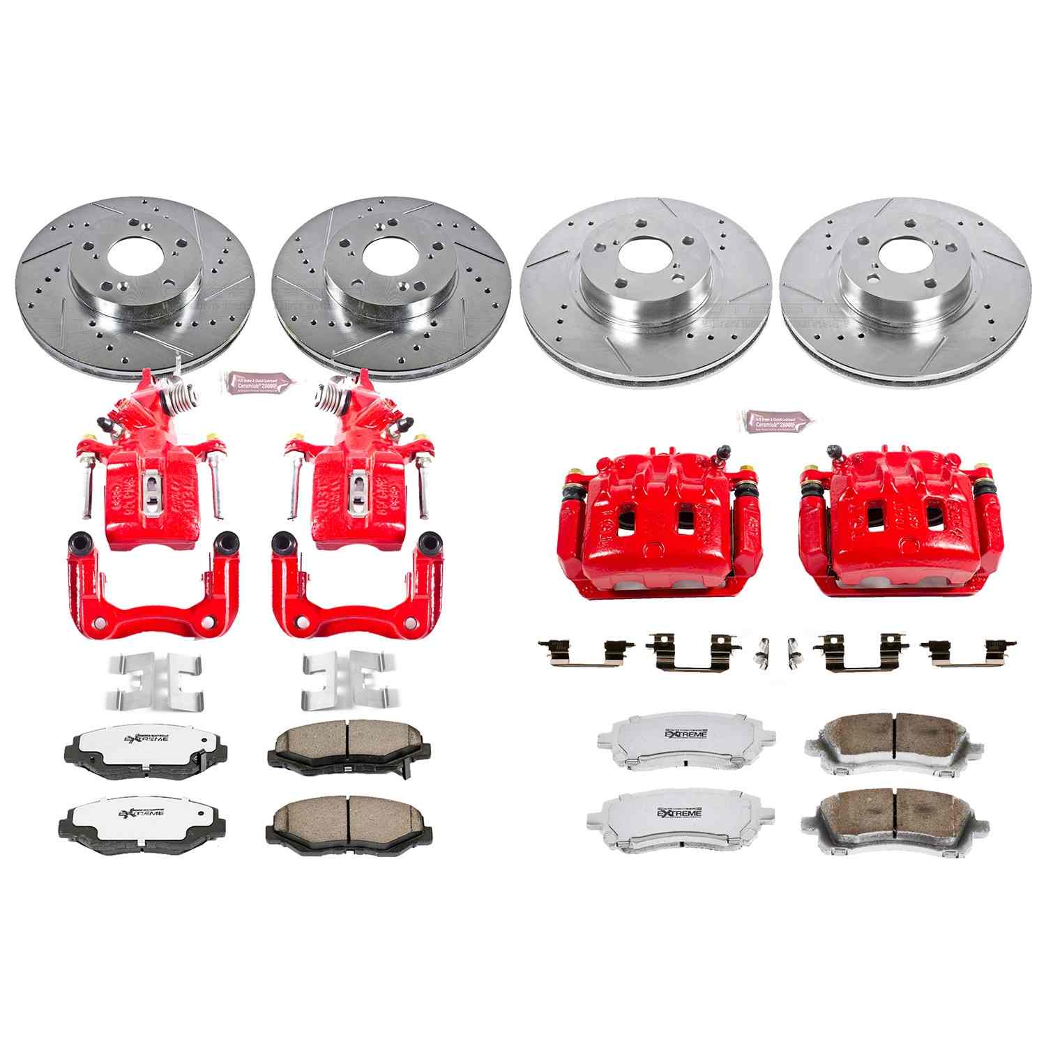 Power Stop 98-02 Subaru Forester Front & Rear Z26 Street Warrior Brake Kit w/Calipers