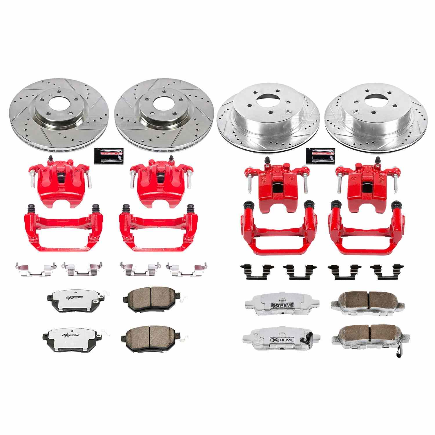 Power Stop 06-07 Nissan Murano Front and Rear Z26 Street Kit w/Cals