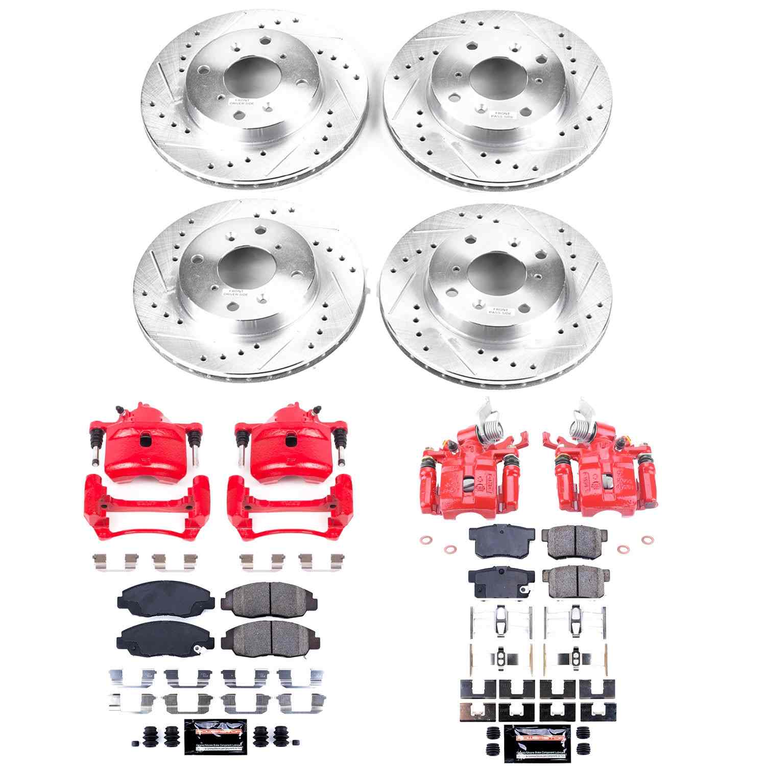 Power Stop 98-02 Honda Accord Front & Rear Z23 Evolution Sport Brake Kit w/Calipers