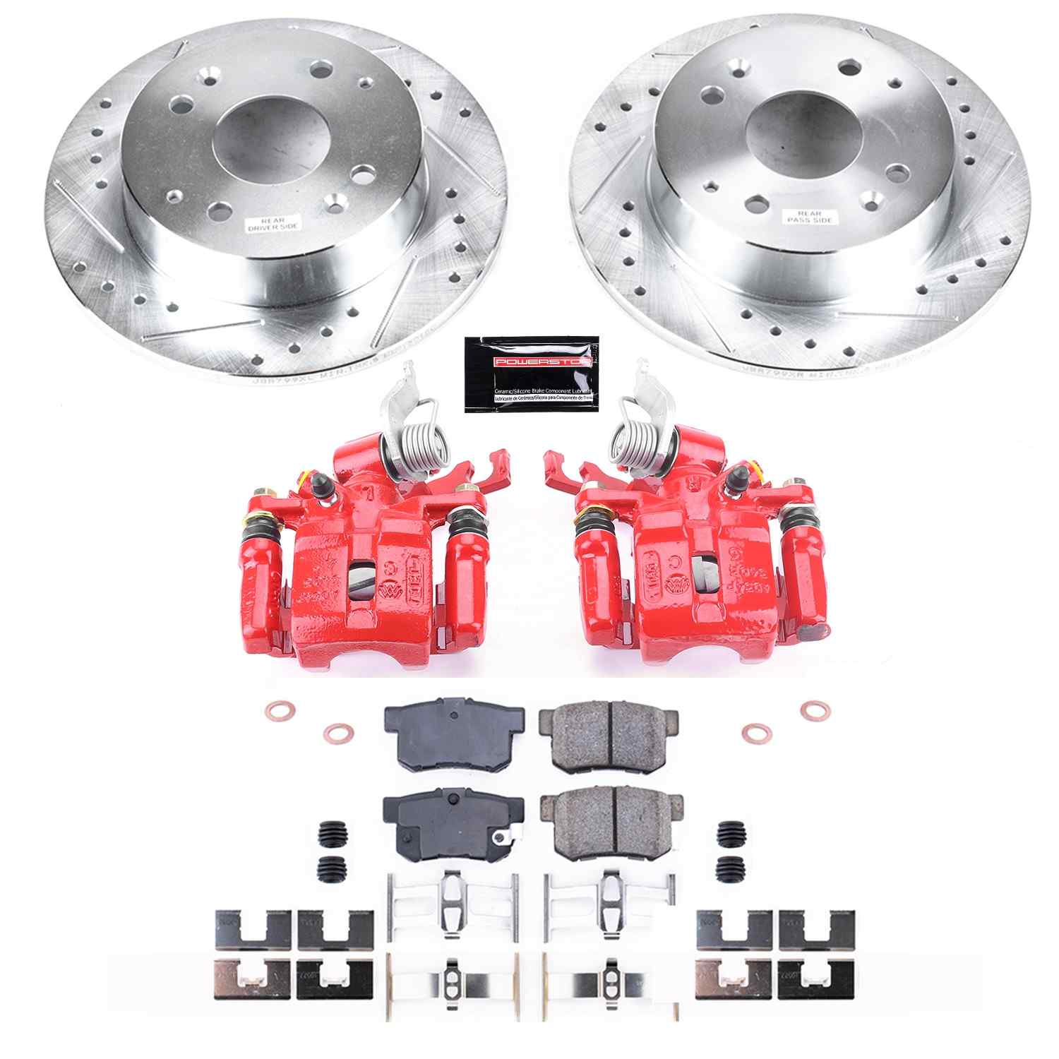 Power Stop 98-02 Honda Accord Rear Z23 Evolution Sport Brake Kit w/Calipers
