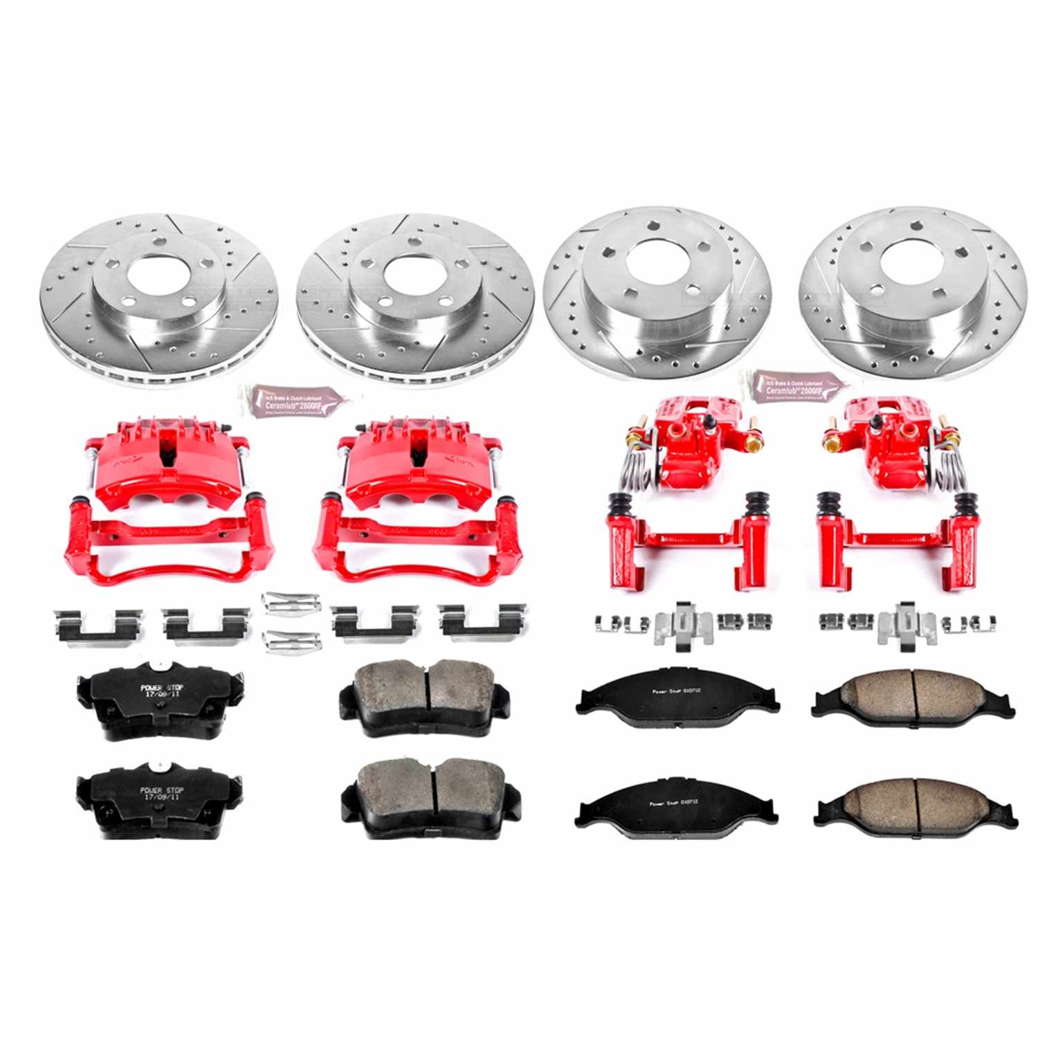 Power Stop 99-02 Ford Mustang Front & Rear Z23 Evolution Sport Brake Kit w/Calipers