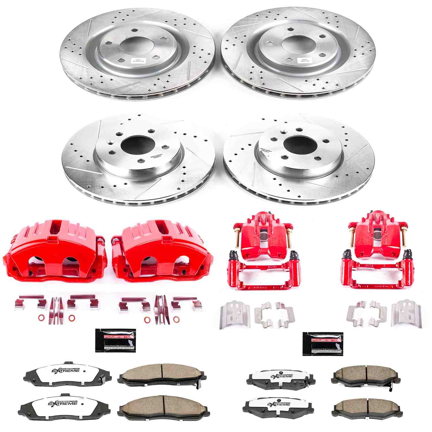 Power Stop 05-13 Chevrolet Corvette Front & Rear Z26 Street Warrior Brake Kit w/Calipers