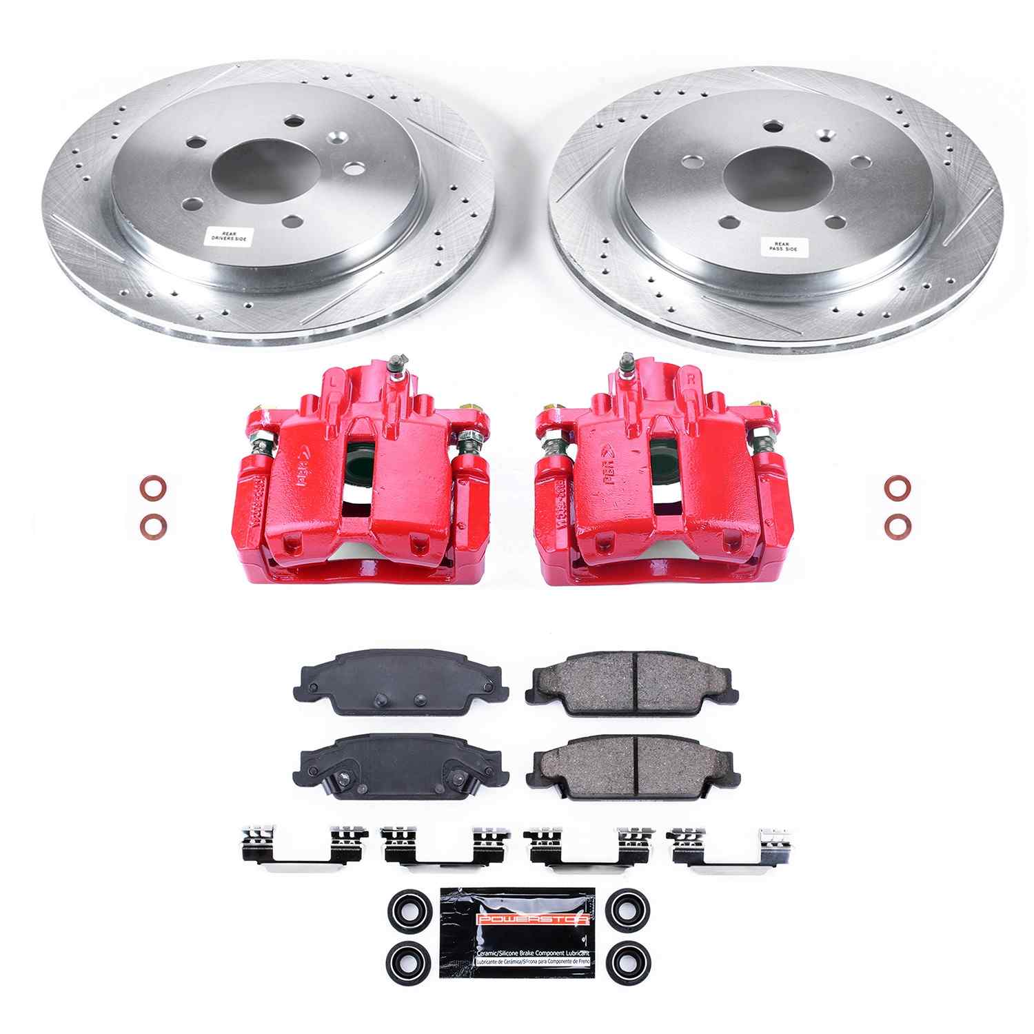 Power Stop 03-07 Cadillac CTS Rear Z23 Evolution Sport Brake Kit w/Calipers