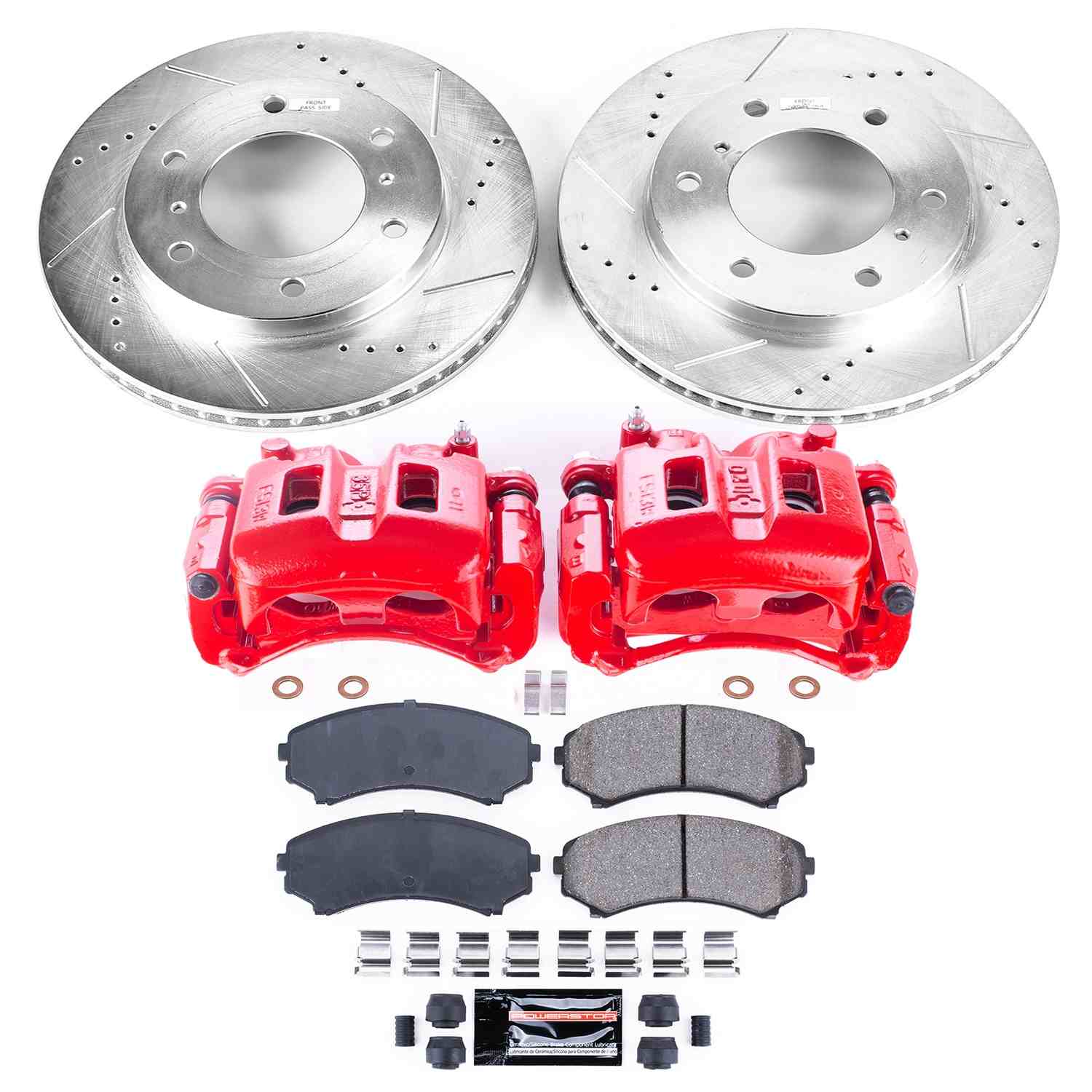 Power Stop 01-06 Mitsubishi Montero Front Z23 Evolution Sport Brake Kit w/Calipers