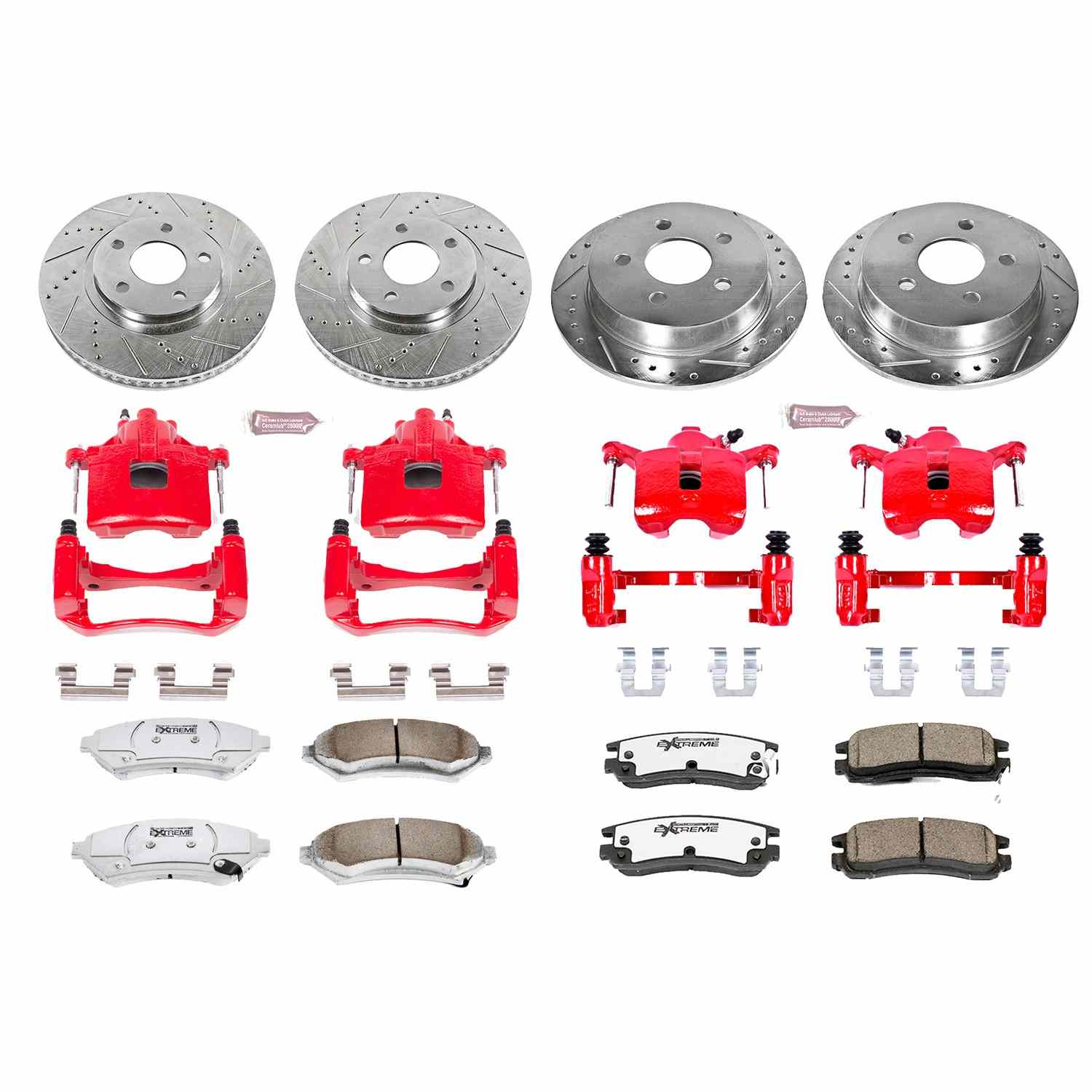 Power Stop 00-05 Chevrolet Impala Front & Rear Z26 Street Warrior Brake Kit w/Calipers