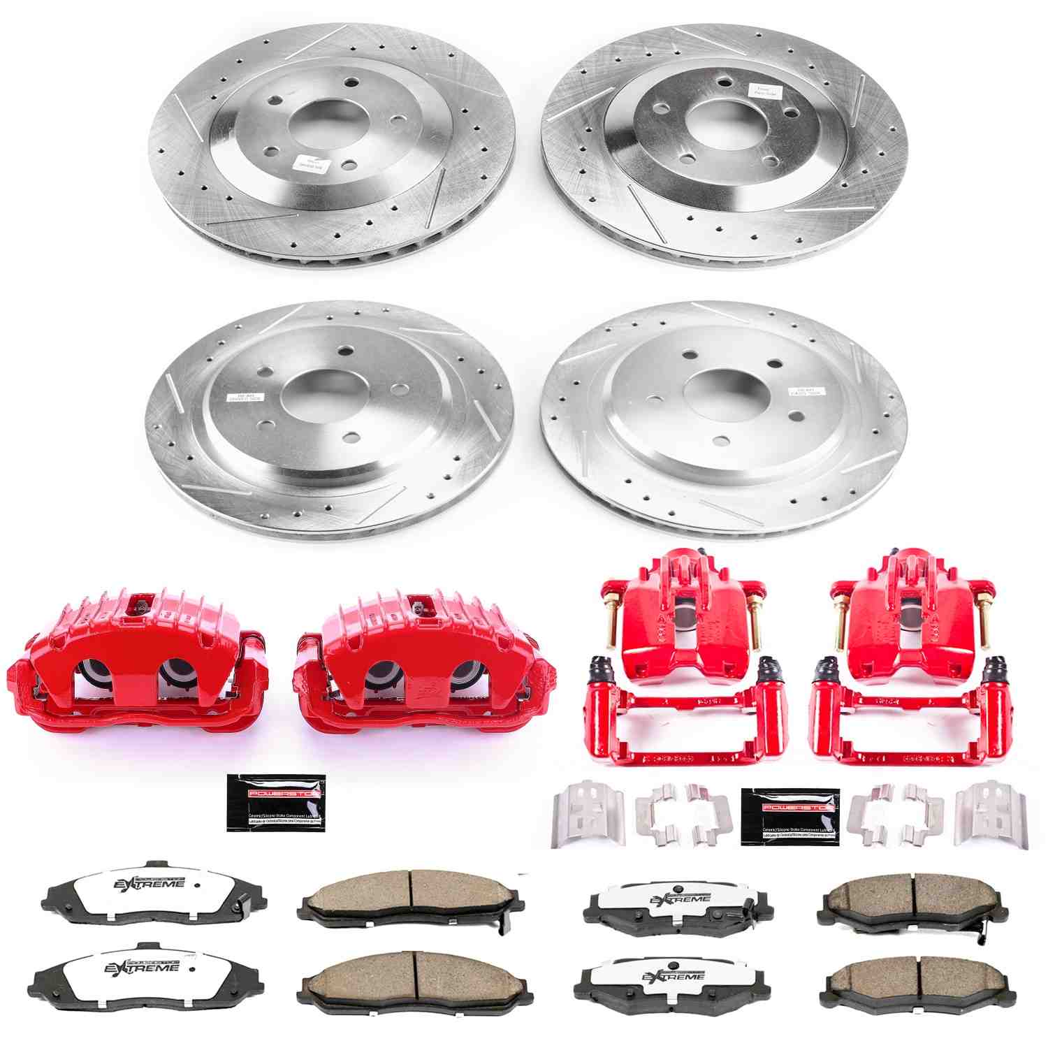 Power Stop 97-04 Chevrolet Corvette Front & Rear Z26 Street Warrior Brake Kit w/Calipers
