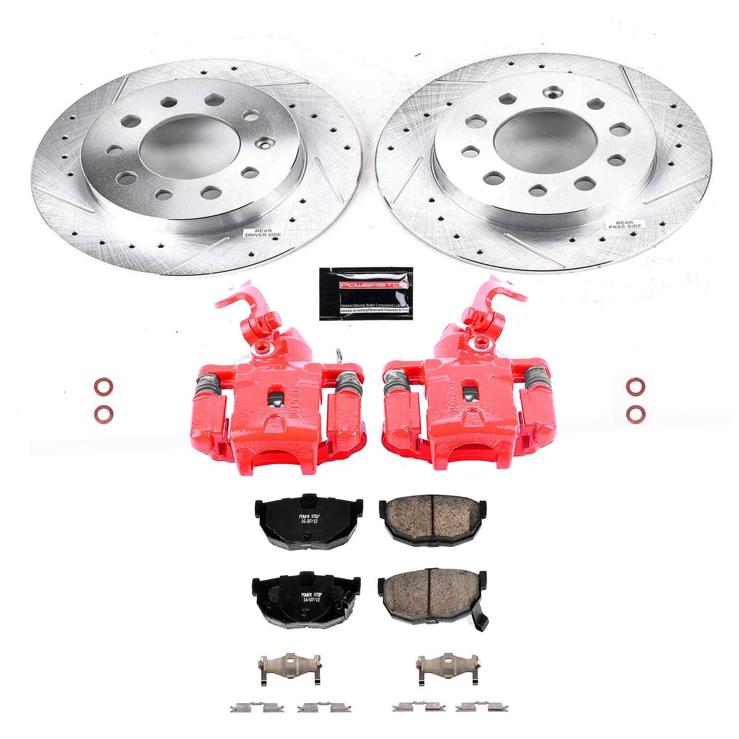 Power Stop 2003 Hyundai Tiburon Rear Z23 Evolution Sport Brake Kit w/Calipers