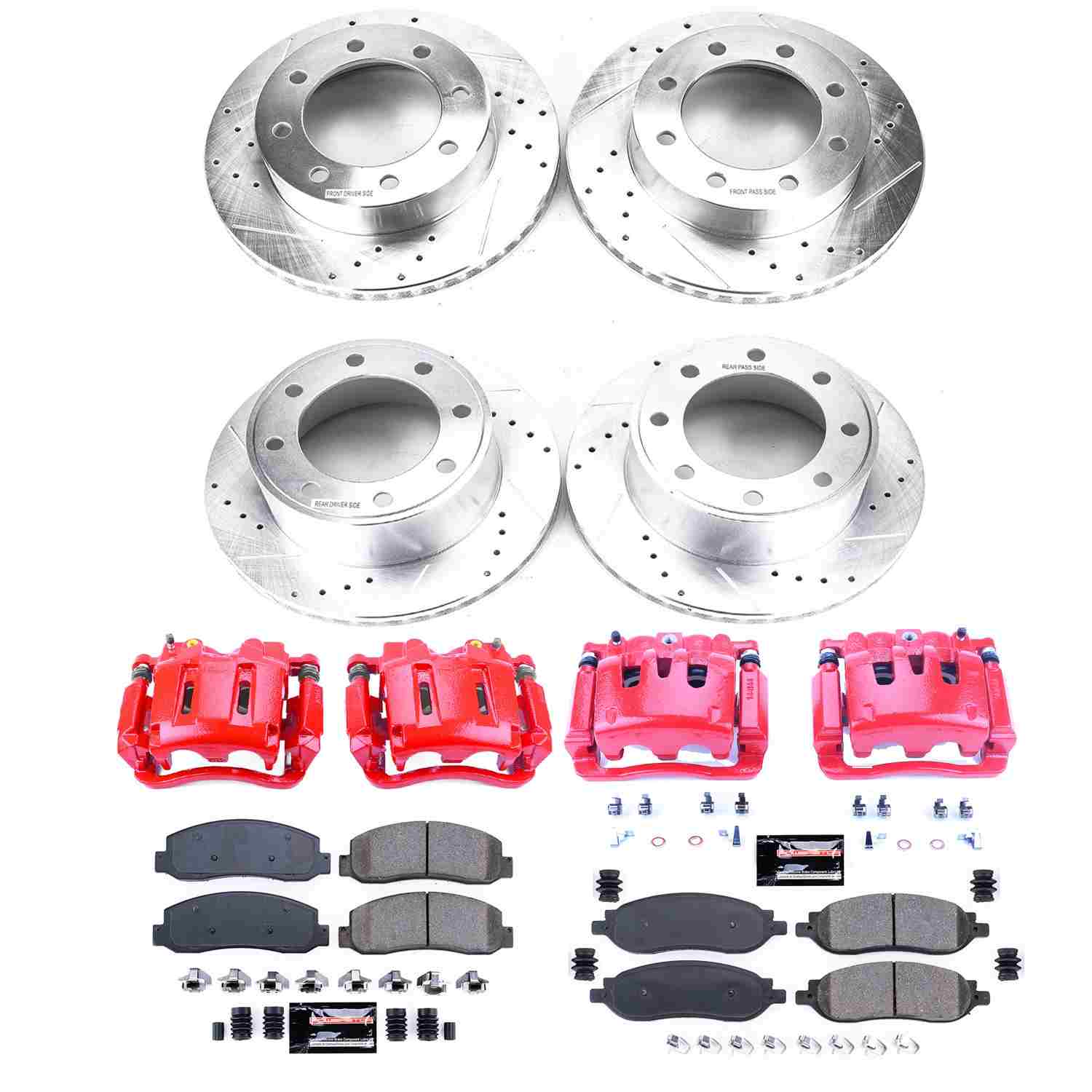 Power Stop 05-07 Ford F-250 Super Duty Front & Rear Z23 Evolution Kit w/Cals
