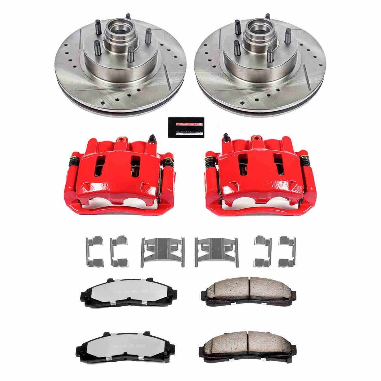 Power Stop 97-01 Mercury Mountaineer Front Z36 Truck & Tow Kit w/Cals