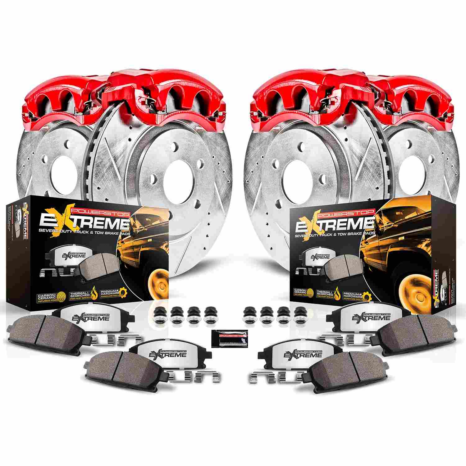 Power Stop 99-00 Ford F-150 Front & Rear Z36 Truck & Tow Brake Kit w/Calipers