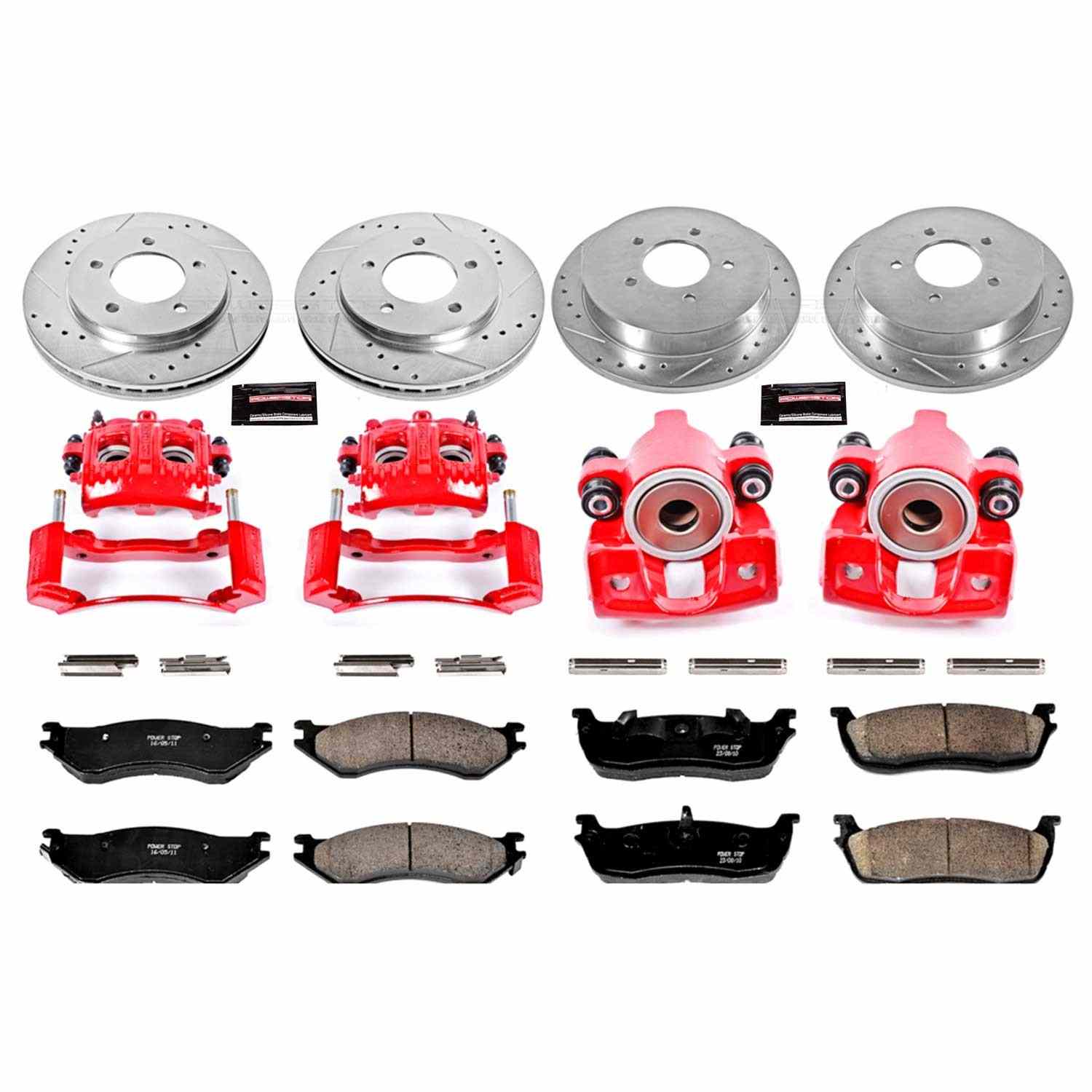 Power Stop 97-00 Ford Expedition Front & Rear Z23 Evolution Sport Brake Kit w/Calipers