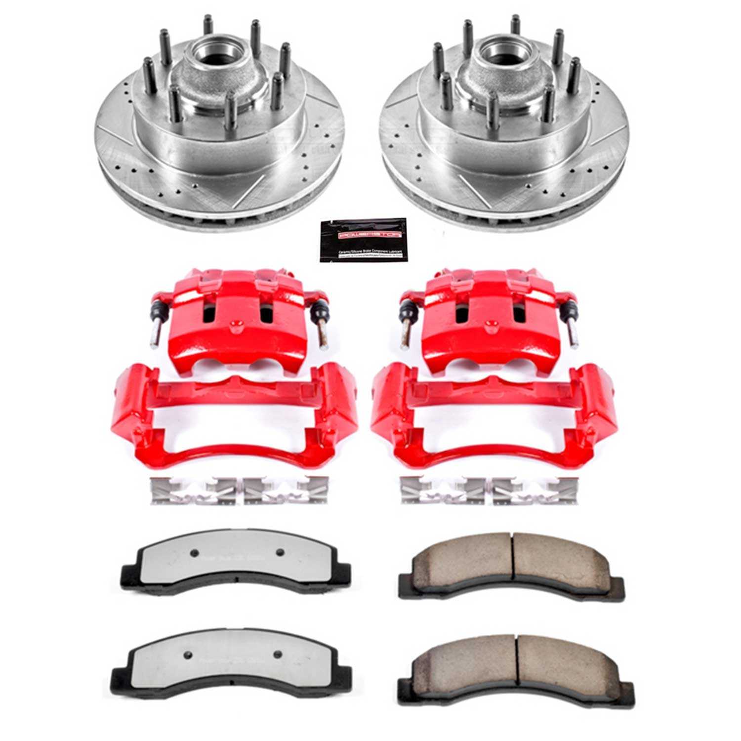 Power Stop 00-02 Ford Excursion Front Z36 Truck & Tow Kit w/Cals