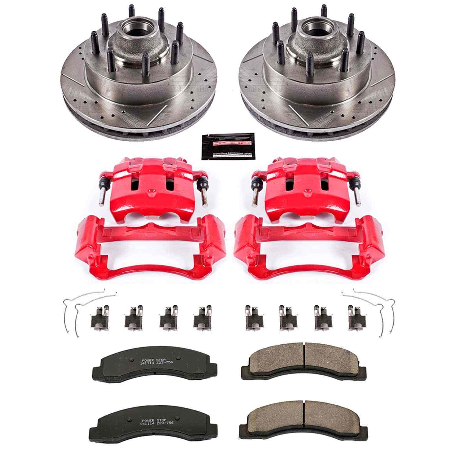 Power Stop 00-02 Ford Excursion Front Z23 Evolution Kit w/Cals