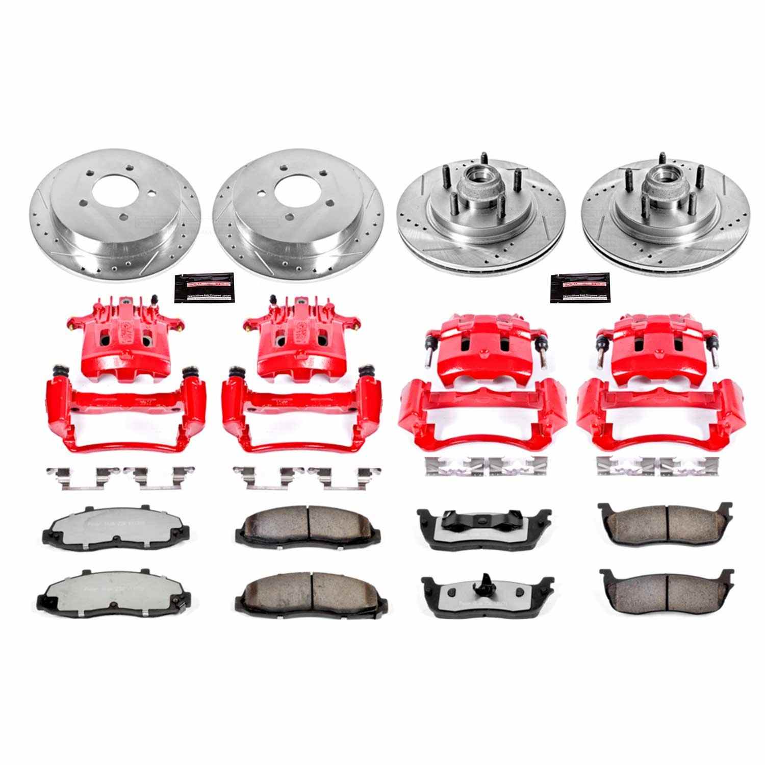 Power Stop 2002 Lincoln Blackwood Front and Rear Z36 Truck & Tow Kit w/Cals