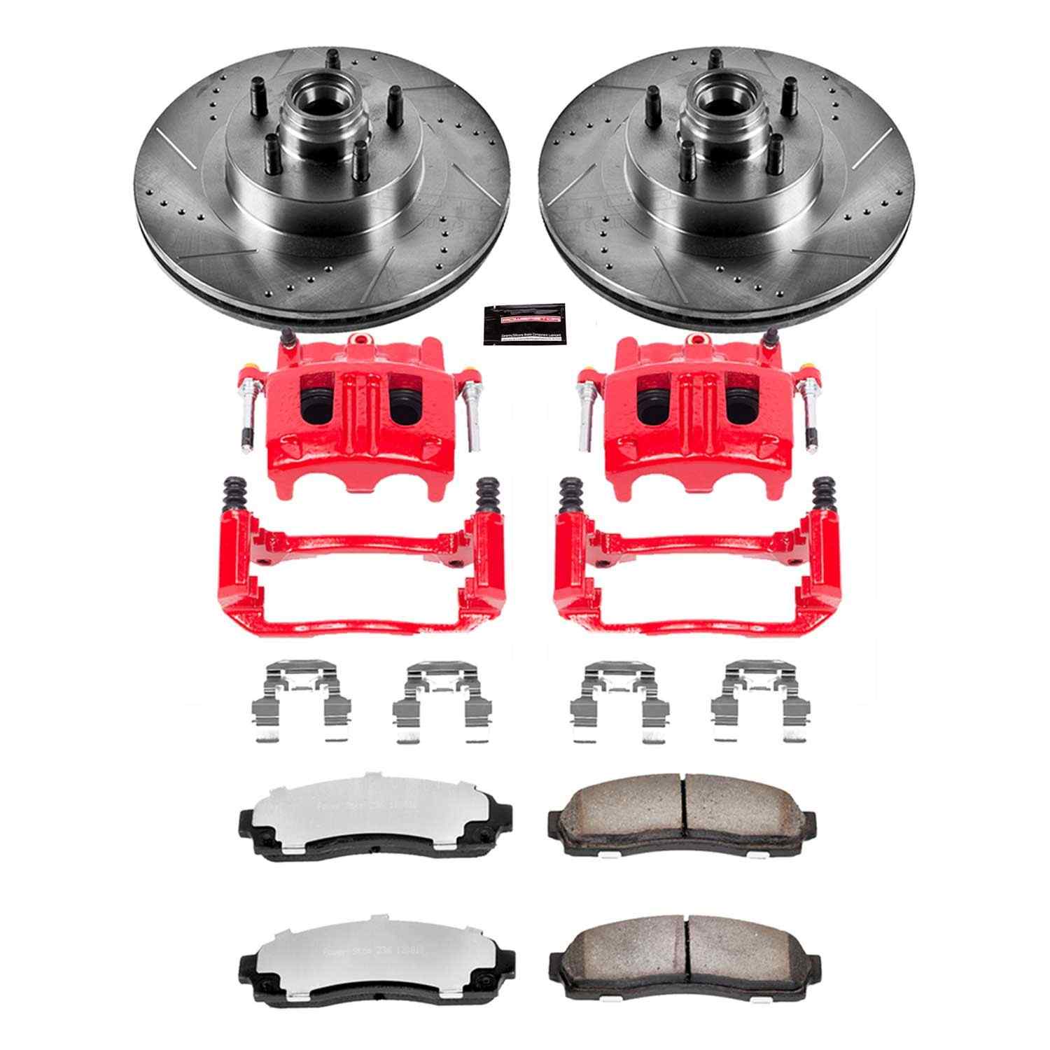 Power Stop 01-02 Ford Explorer Sport Trac Front Z36 Truck & Tow Kit w/Cals