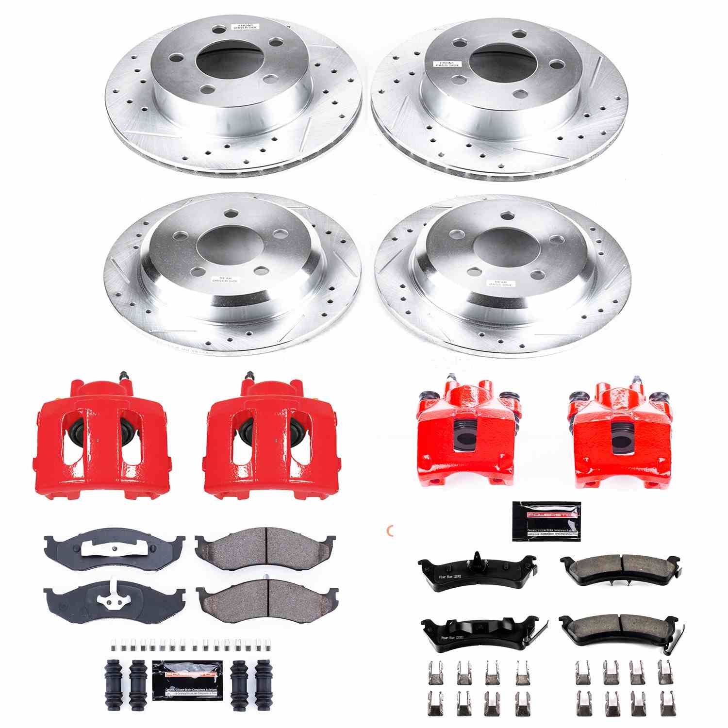 Power Stop 95-98 Jeep Grand Cherokee Front & Rear Z23 Evolution Sport Brake Kit w/Calipers