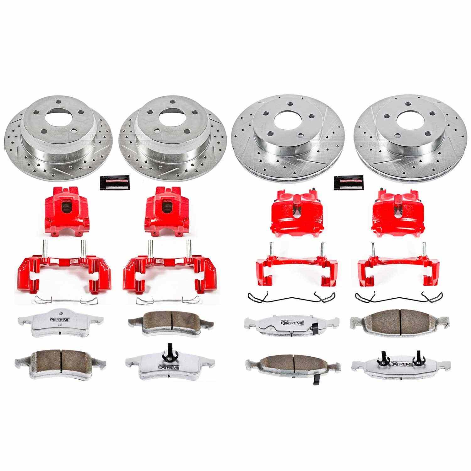 Power Stop 99-02 Jeep Grand Cherokee Front & Rear Z26 Street Warrior Brake Kit w/Calipers