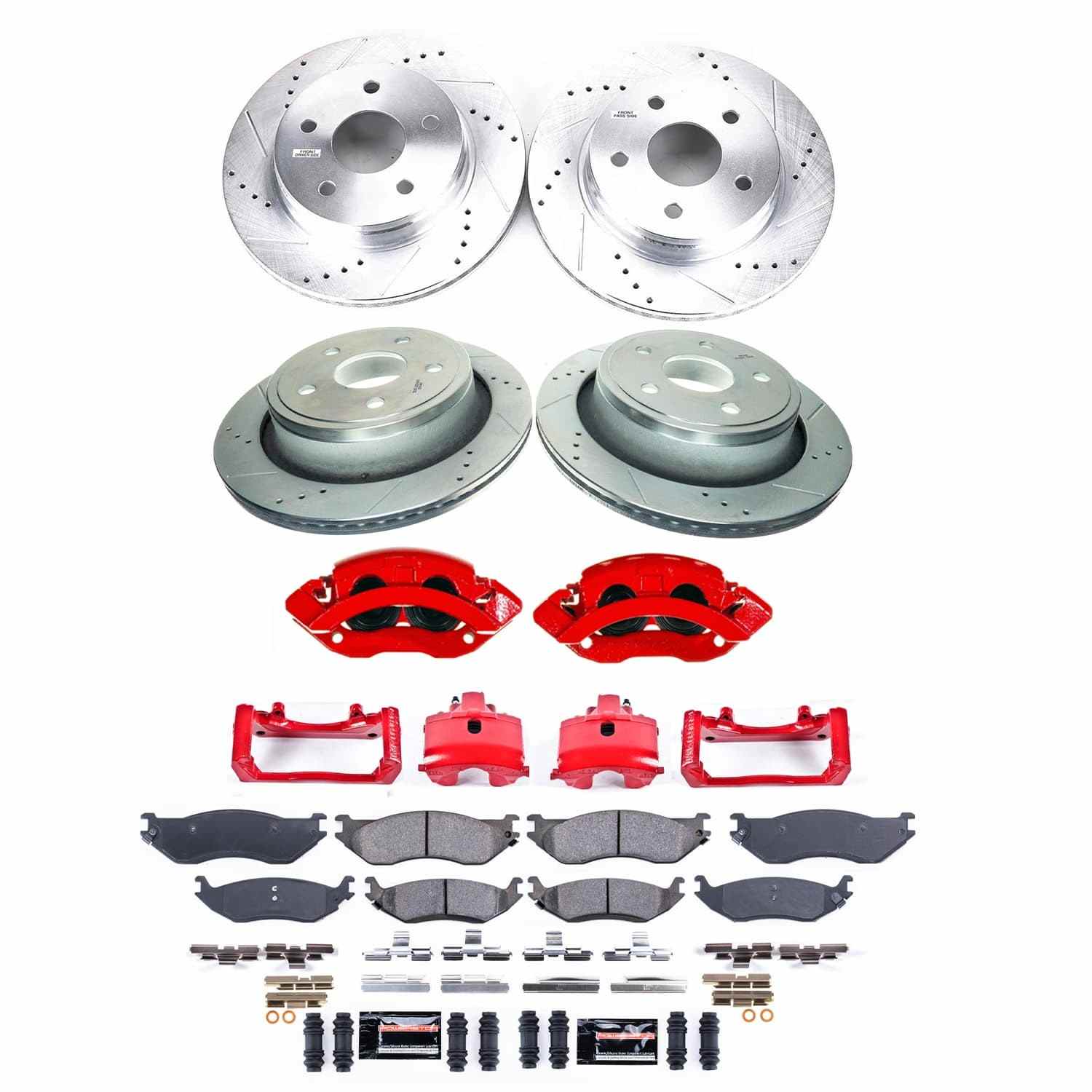 Power Stop 04-06 Dodge Durango Front and Rear Z23 Evolution Kit w/Cals