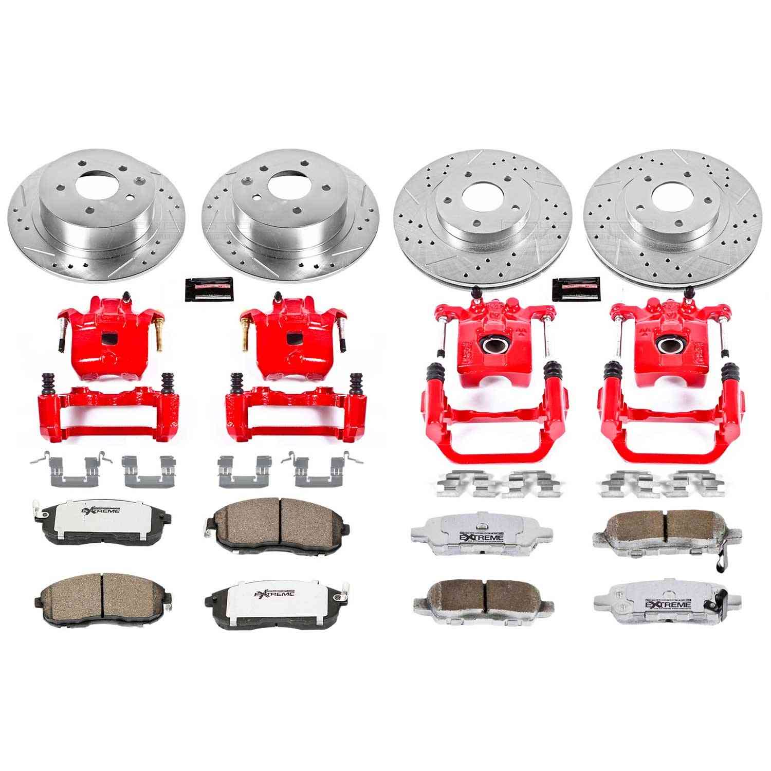 Power Stop 02-06 Nissan Altima Front & Rear Z26 Street Warrior Brake Kit w/Calipers