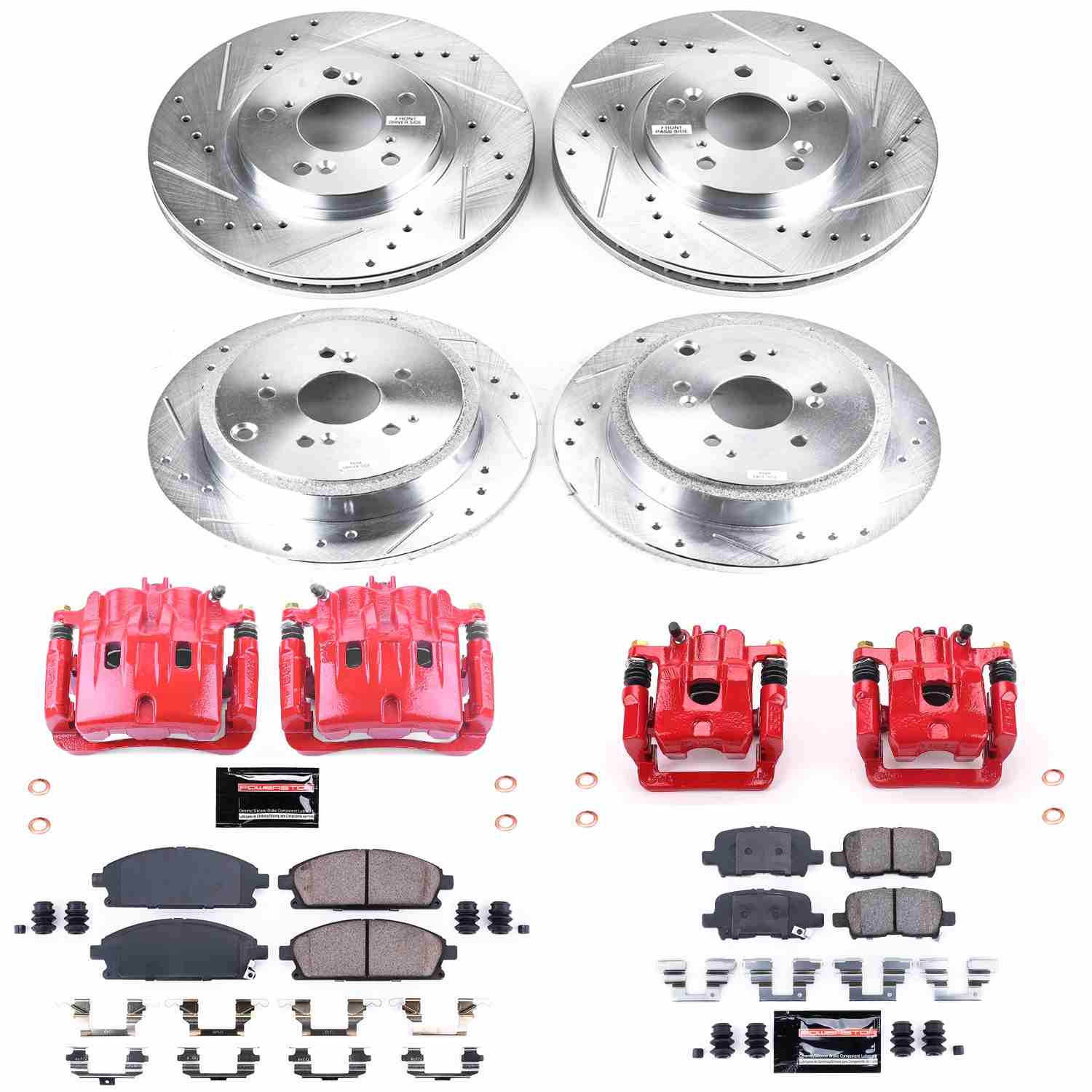 Power Stop 03-06 Acura MDX Front & Rear Z23 Evolution Sport Brake Kit w/Calipers