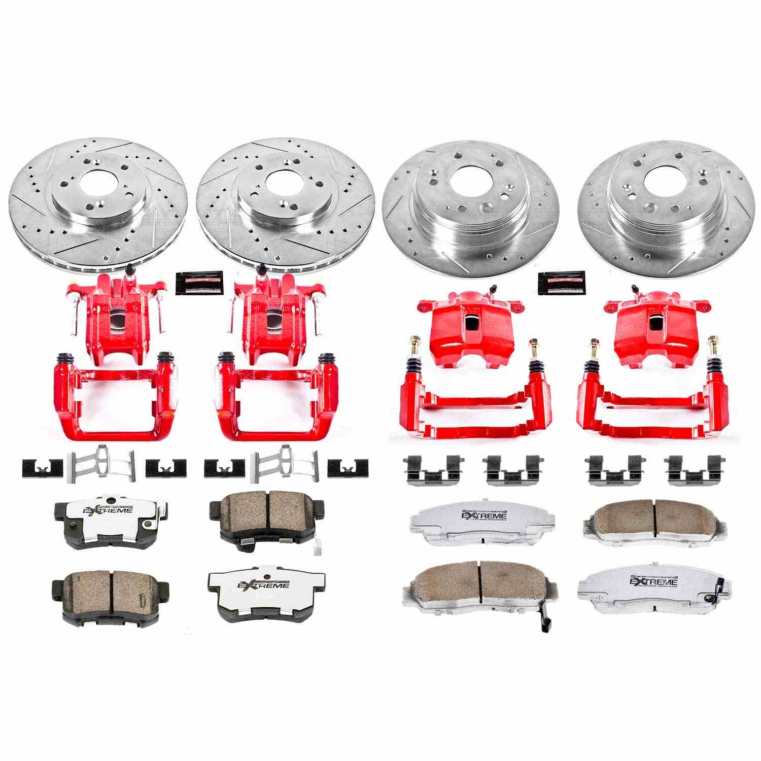 Power Stop 99-03 Acura TL Front & Rear Z26 Street Warrior Brake Kit w/Calipers