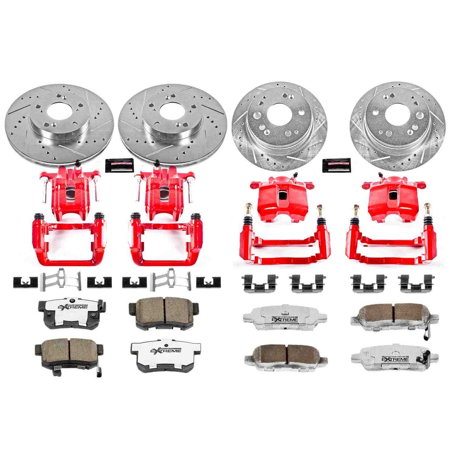 Power Stop 01-03 Acura CL Front & Rear Z26 Street Warrior Brake Kit w/Calipers