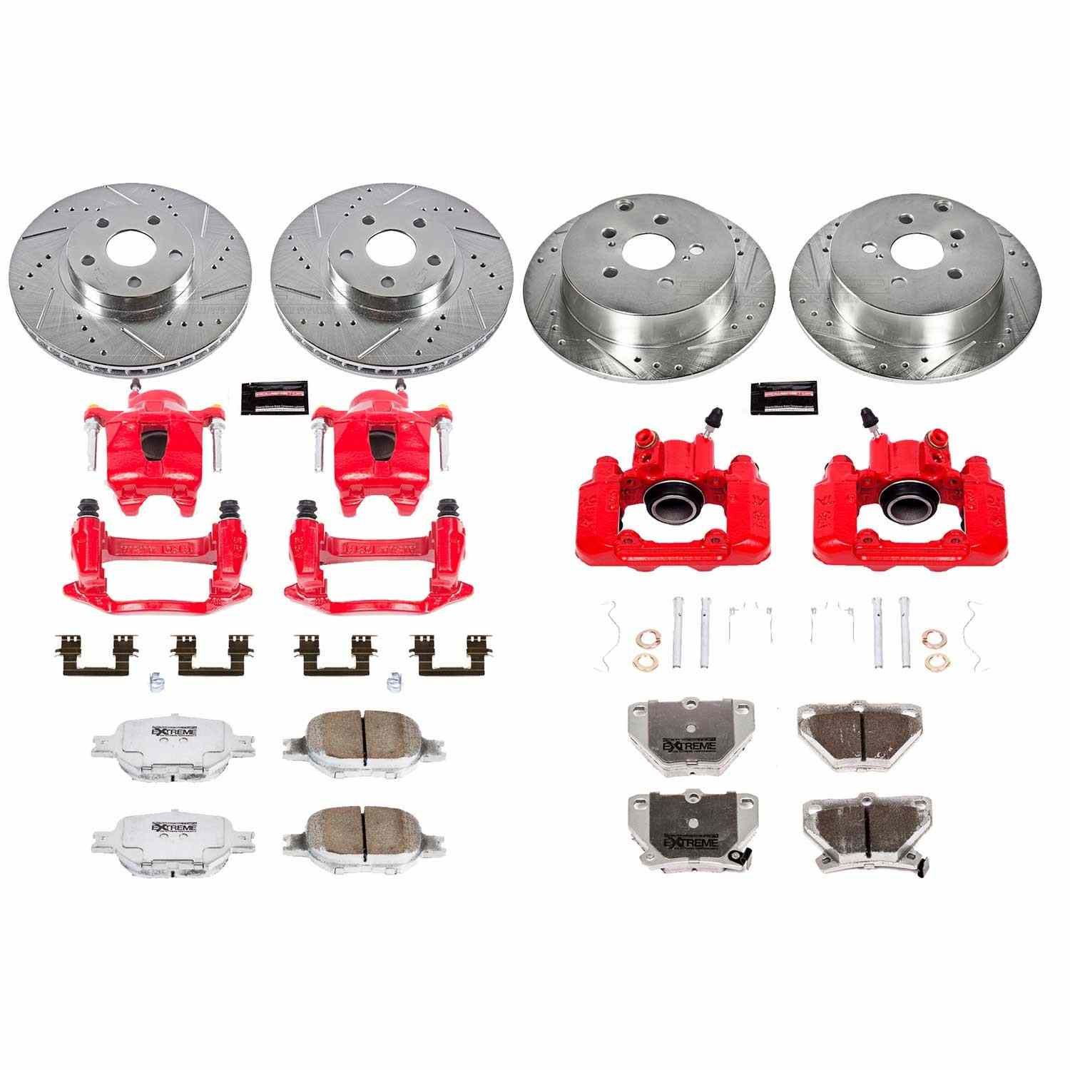 Power Stop 00-02 Toyota Celica Front & Rear Z26 Street Warrior Brake Kit w/Calipers