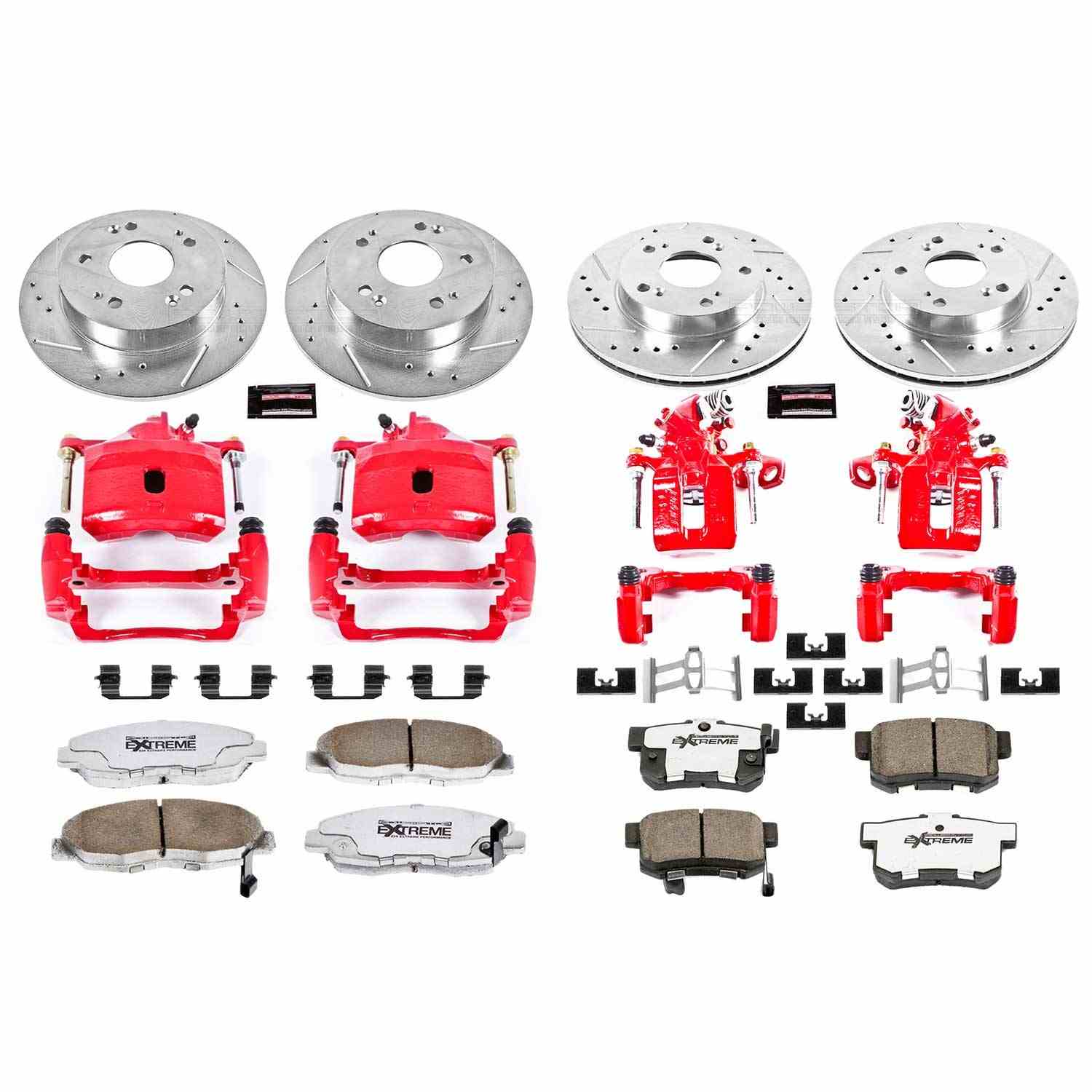 Power Stop 06-11 Honda Civic Front & Rear Z26 Street Warrior Brake Kit w/Calipers