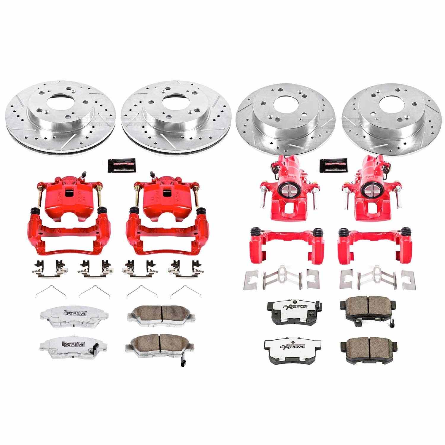 Power Stop 02-06 Acura RSX Front & Rear Z26 Street Warrior Brake Kit w/Calipers
