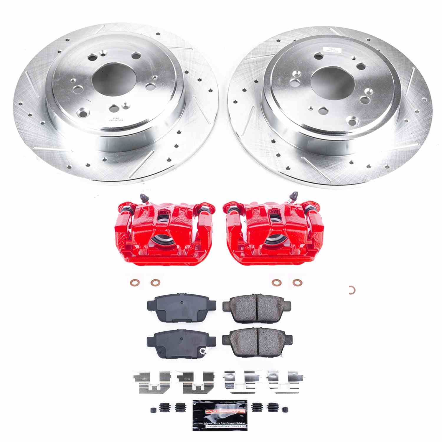 Power Stop 06-14 Honda Ridgeline Rear Z23 Evolution Sport Brake Kit w/Calipers