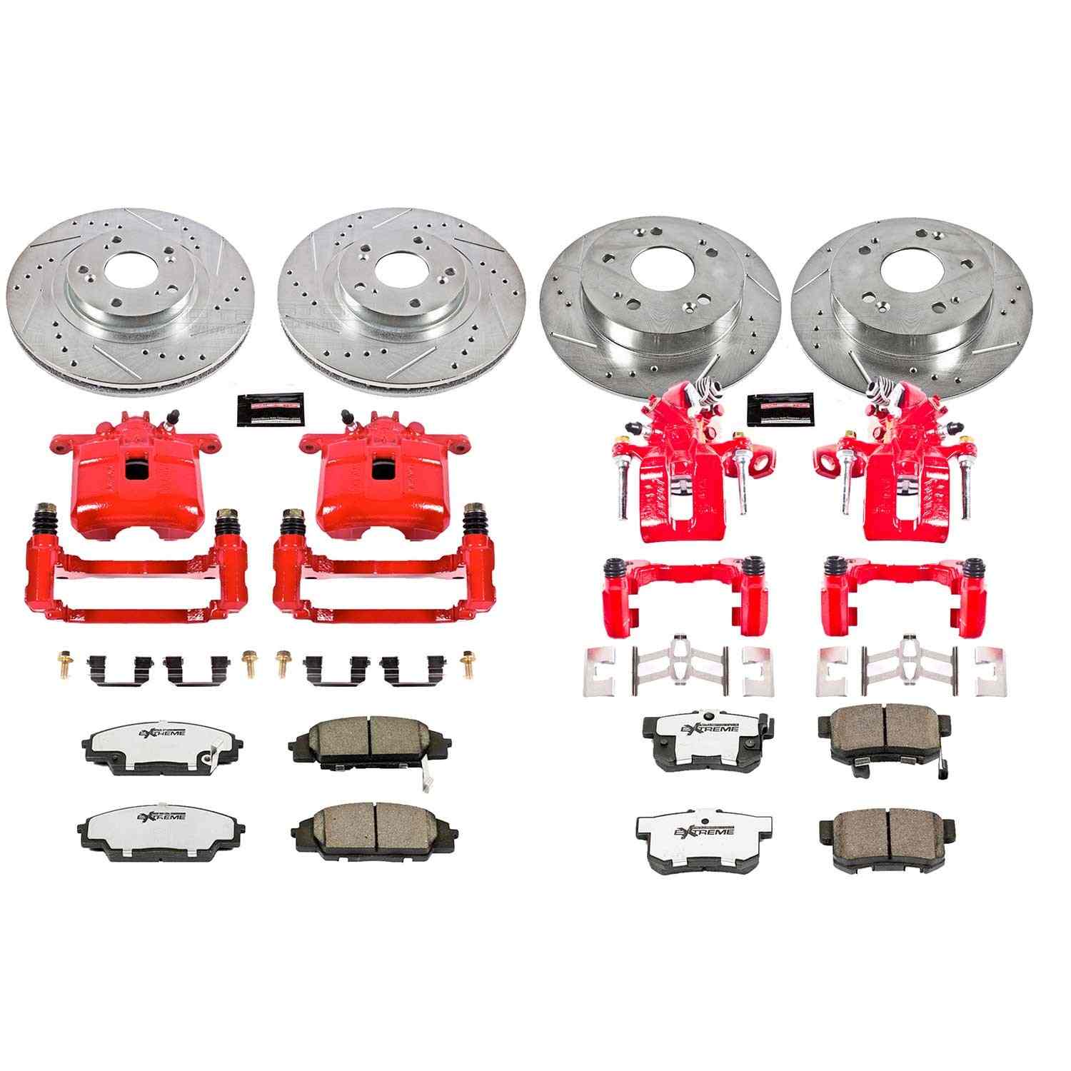 Power Stop 06-11 Honda Civic Front & Rear Z26 Street Warrior Brake Kit w/Calipers