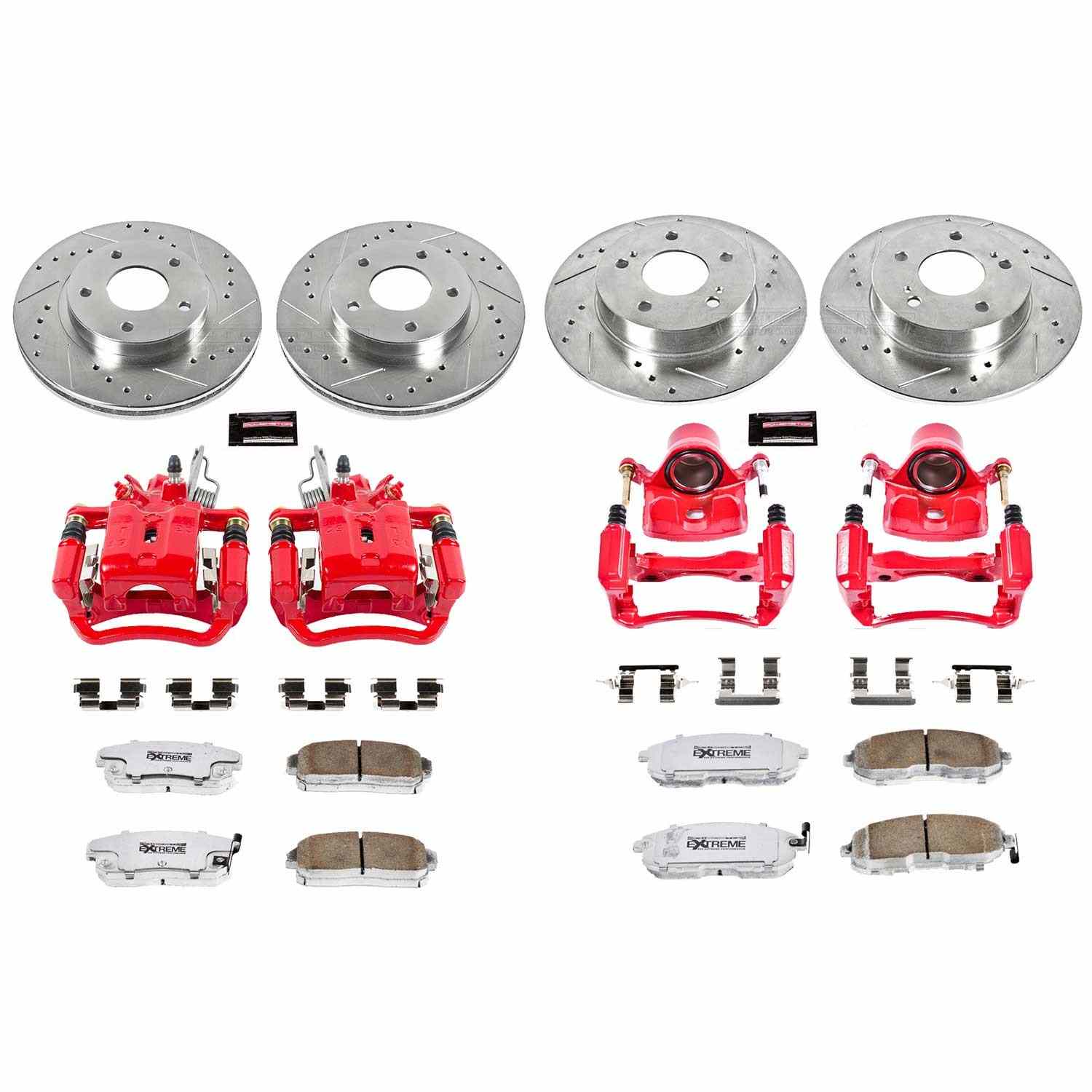 Power Stop 2001 Infiniti I30 Front & Rear Z26 Street Warrior Brake Kit w/Calipers