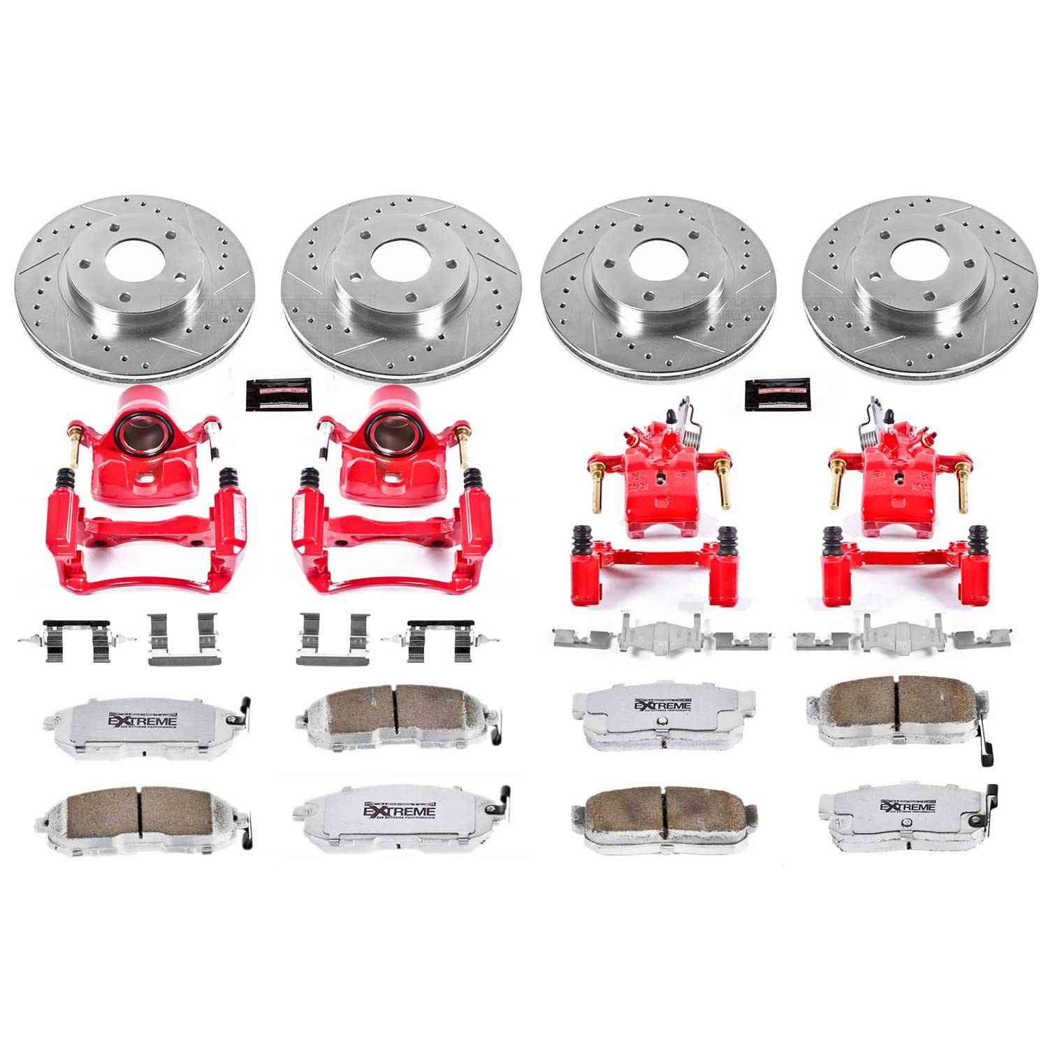 Power Stop 00-01 Nissan Maxima Front & Rear Z26 Street Warrior Brake Kit w/Calipers