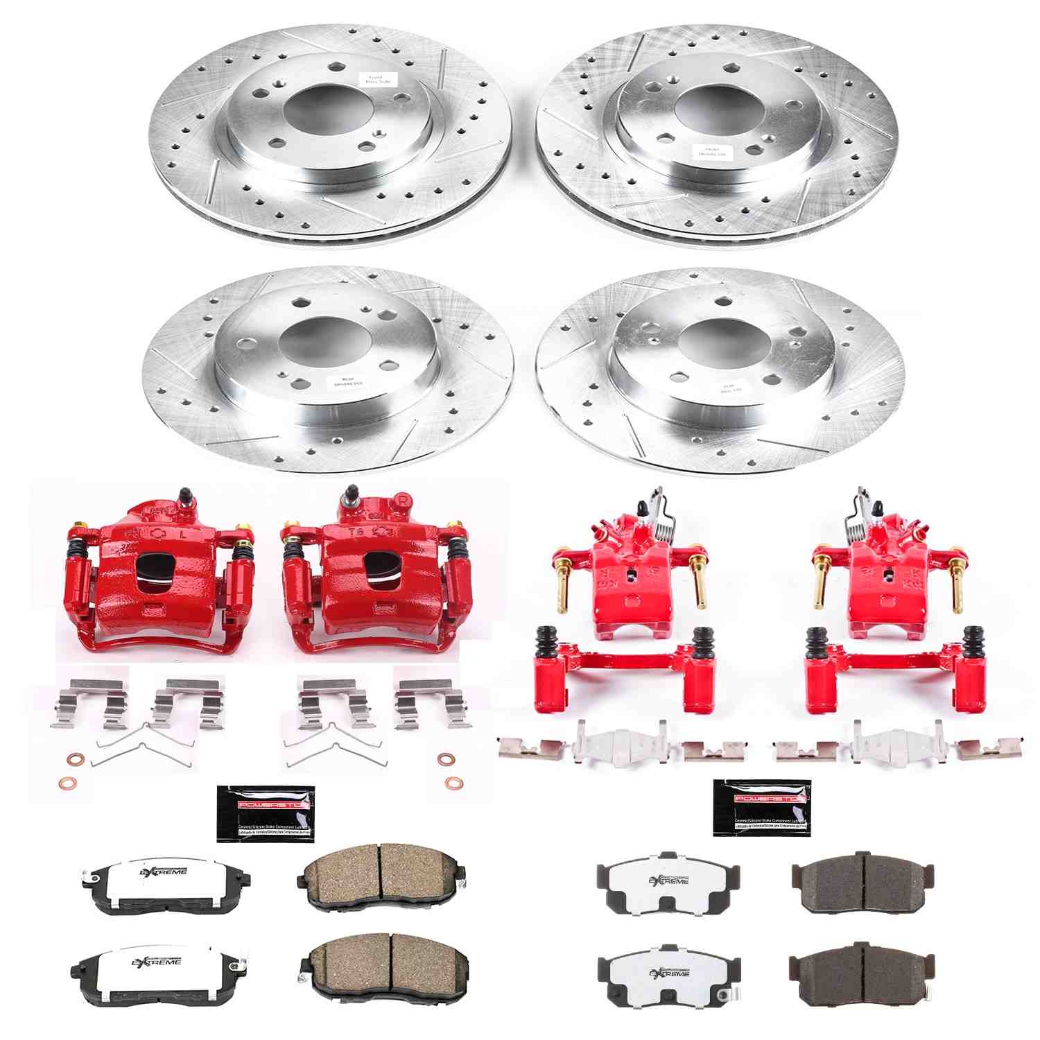 Power Stop 1999 Nissan Maxima Front & Rear Z26 Street Warrior Brake Kit w/Calipers