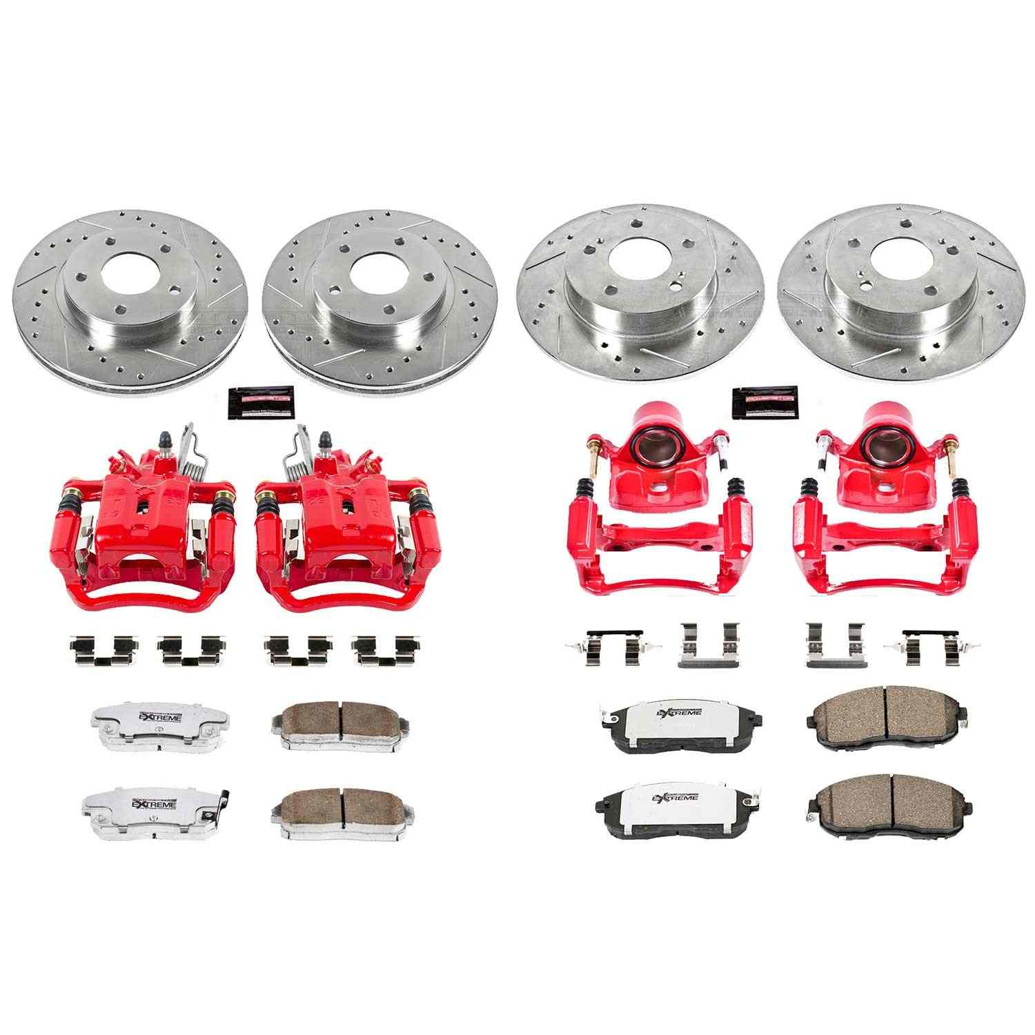 Power Stop 2001 Nissan Maxima Front & Rear Z26 Street Warrior Brake Kit w/Calipers