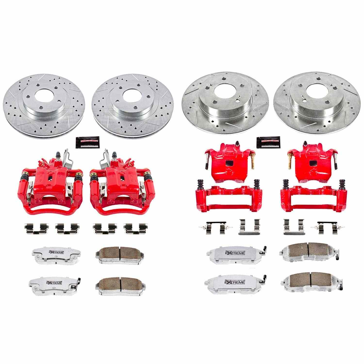 Power Stop 02-04 Infiniti I35 Front & Rear Z26 Street Warrior Brake Kit w/Calipers