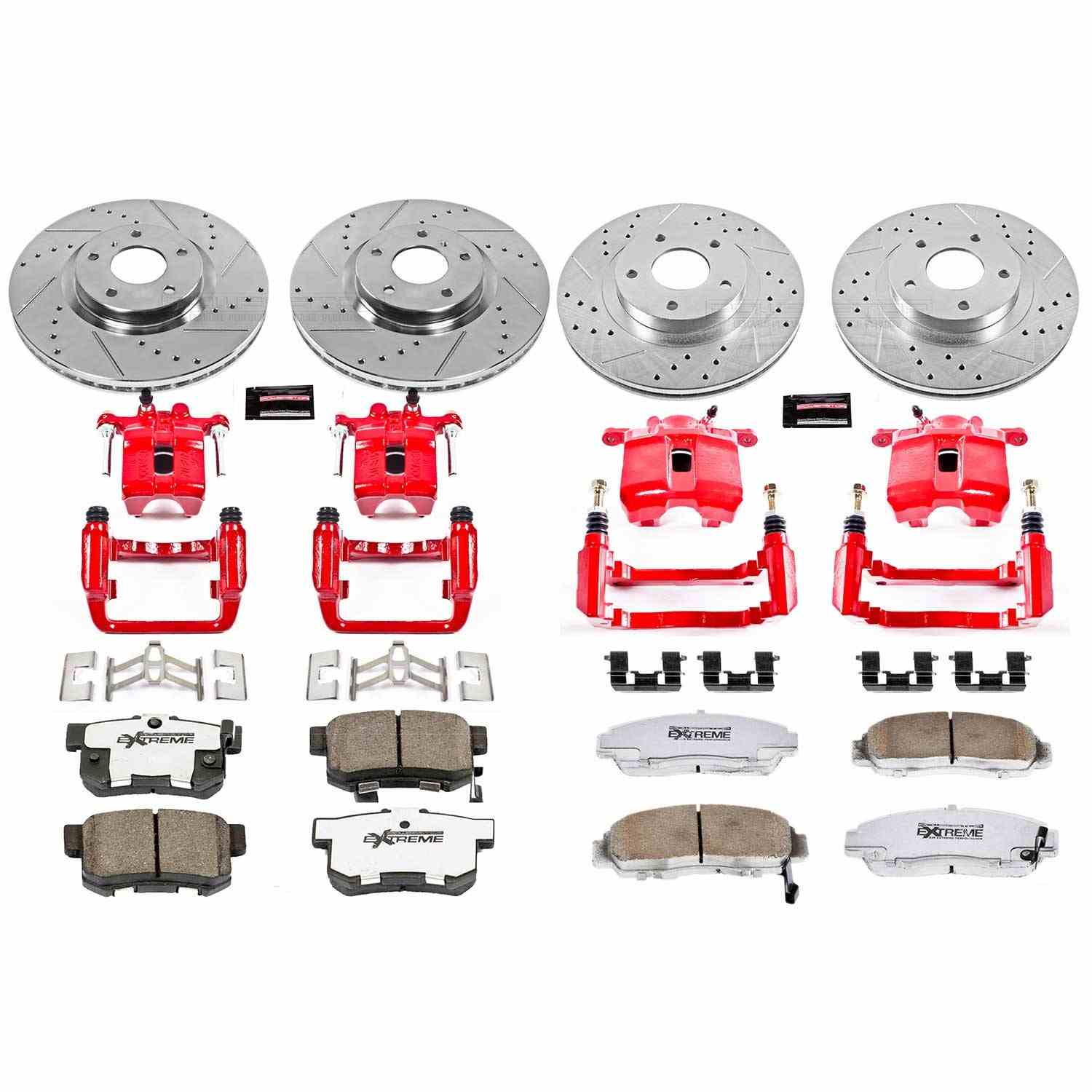 Power Stop 99-01 Acura RL Front & Rear Z26 Street Warrior Brake Kit w/Calipers
