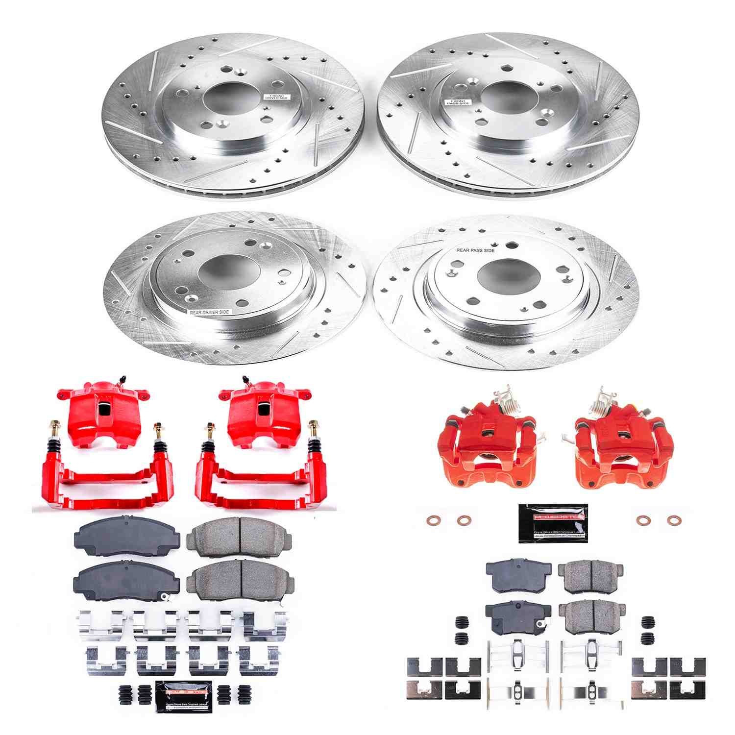 Power Stop 06-07 Honda Accord Front & Rear Z23 Evolution Sport Brake Kit w/Calipers