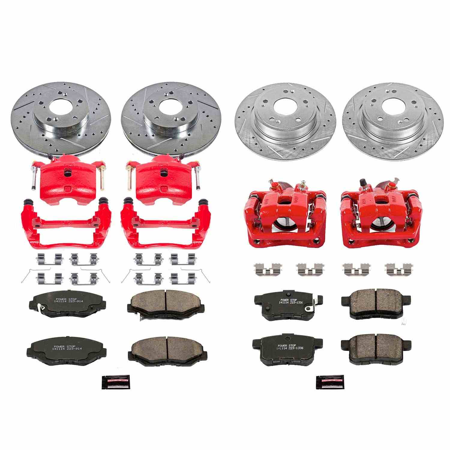 Power Stop 08-10 Honda Accord Front & Rear Z23 Evolution Sport Brake Kit w/Calipers