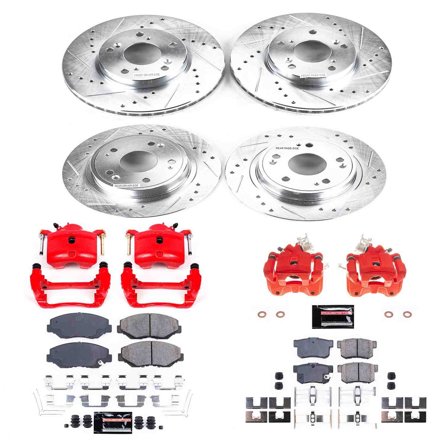 Power Stop 2005 Honda Accord Front & Rear Z23 Evolution Sport Brake Kit w/Calipers