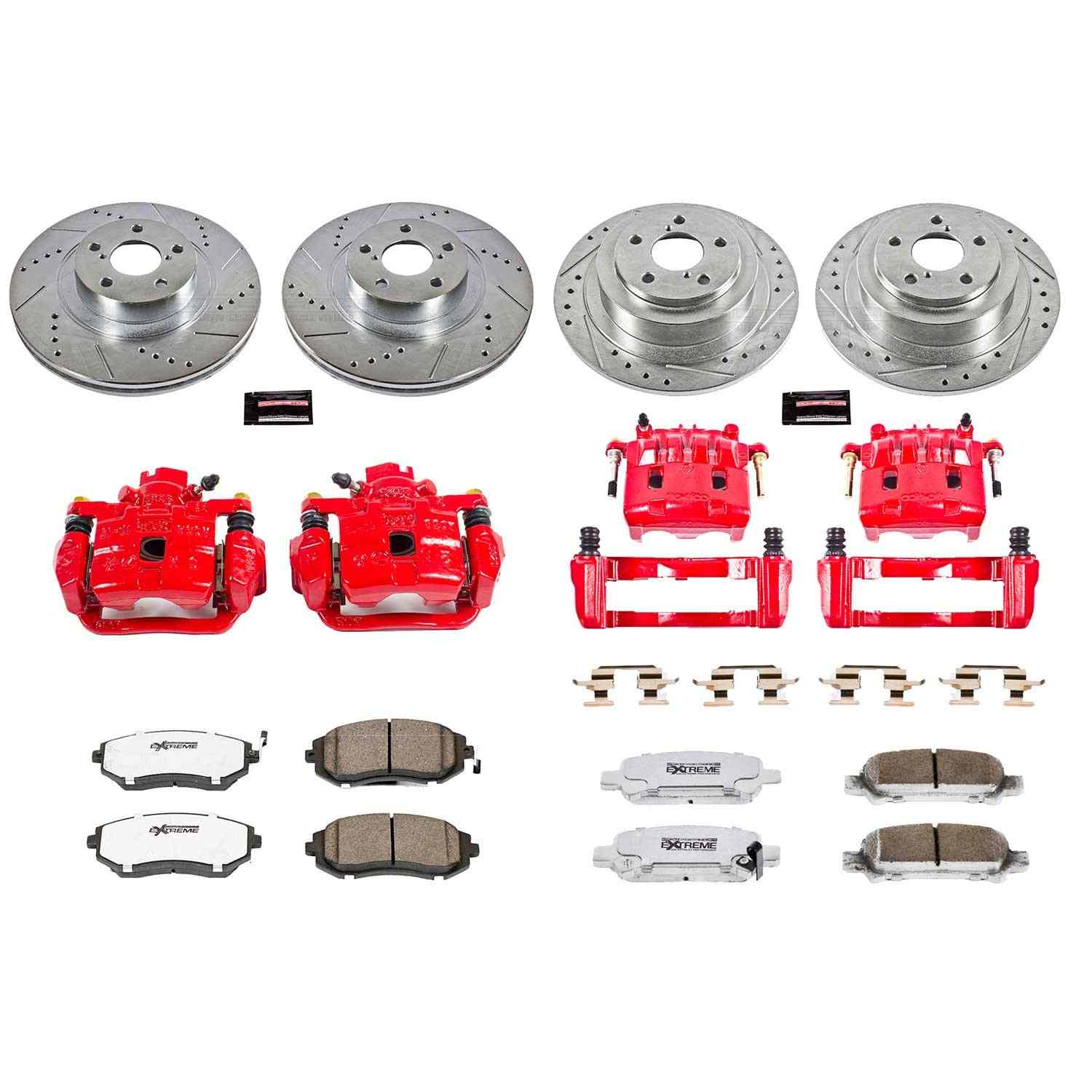 Power Stop 04-06 Subaru Baja Front & Rear Z26 Street Warrior Brake Kit w/Calipers