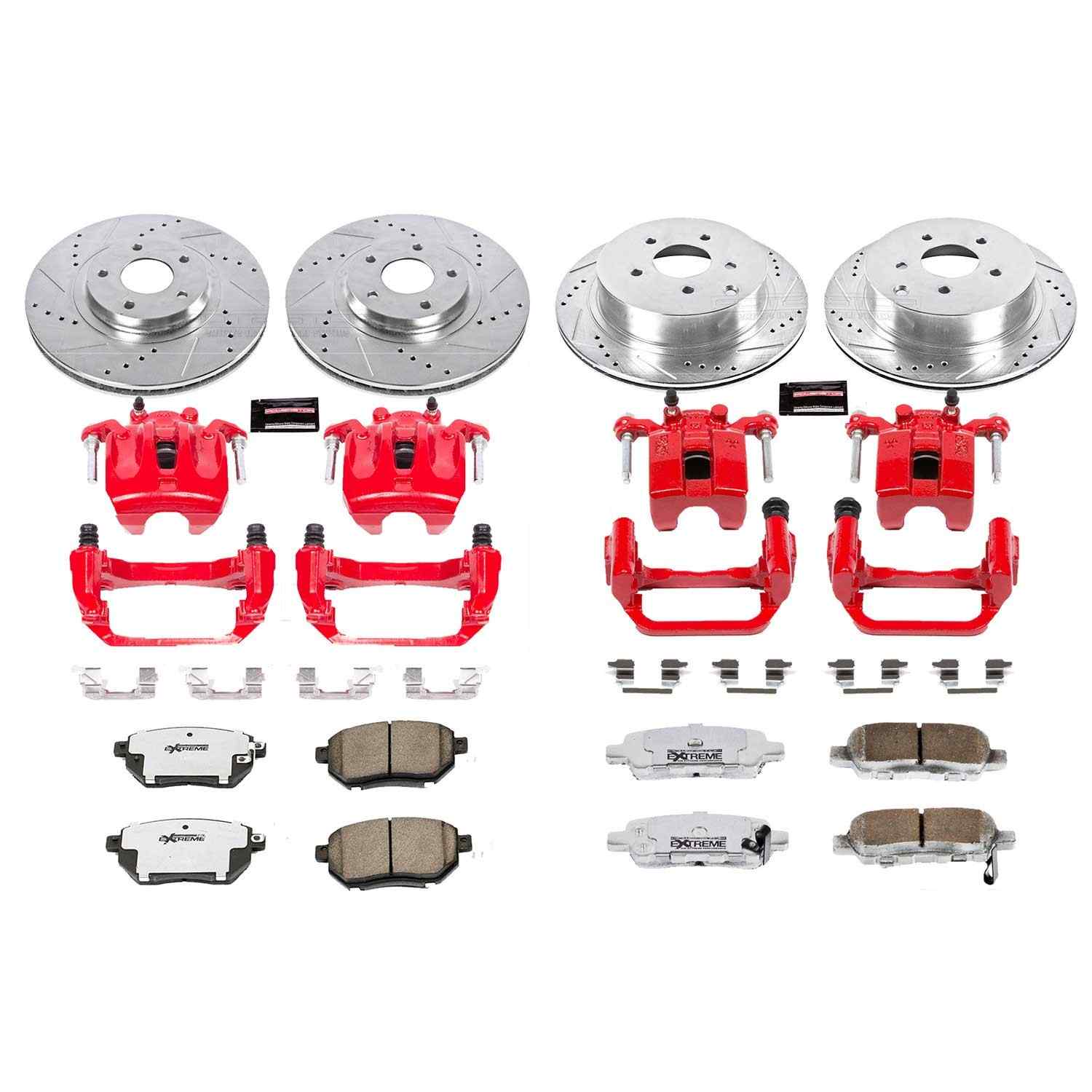 Power Stop 03-05 Nissan Murano Front and Rear Z26 Street Kit w/Cals