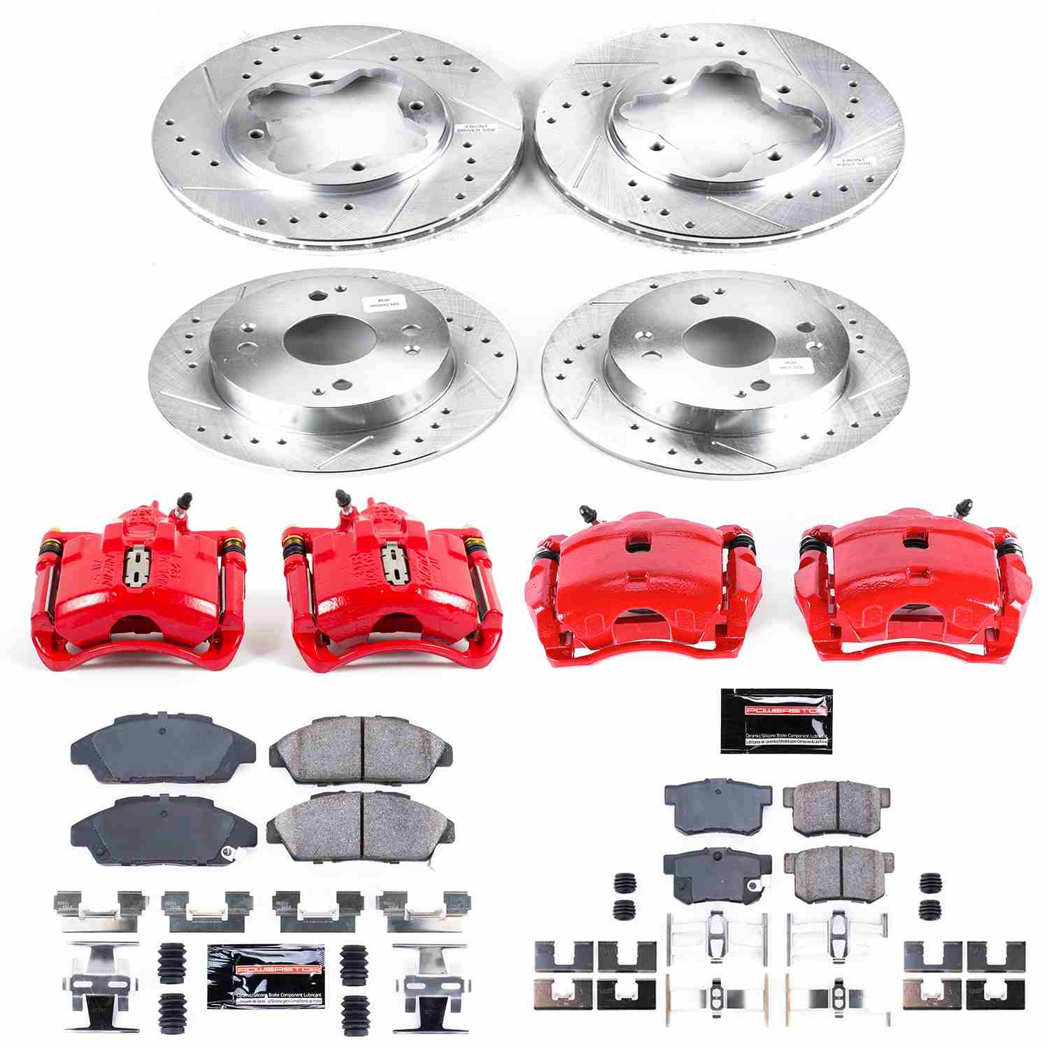 Power Stop 91-93 Honda Accord Front & Rear Z23 Evolution Sport Brake Kit w/Calipers