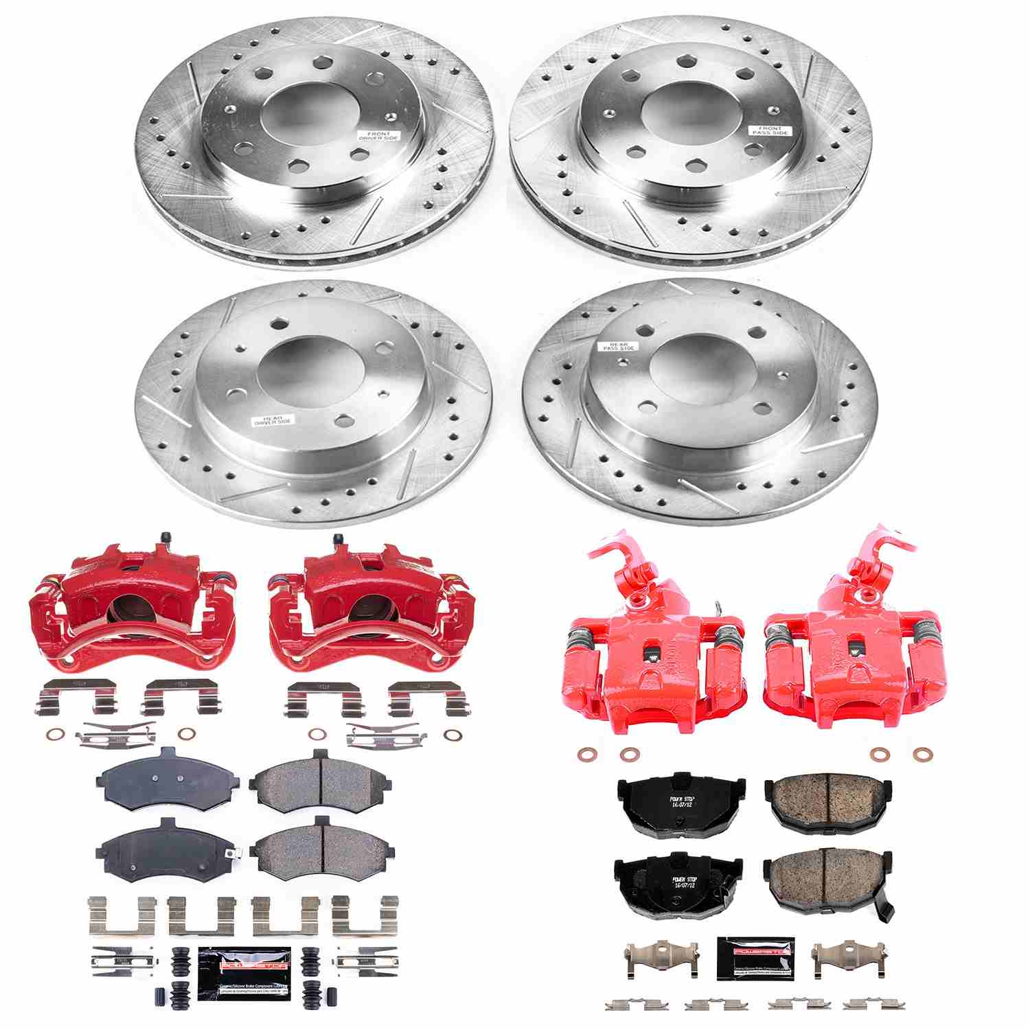 Power Stop 03-05 Hyundai Elantra Front & Rear Z23 Evolution Sport Brake Kit w/Calipers