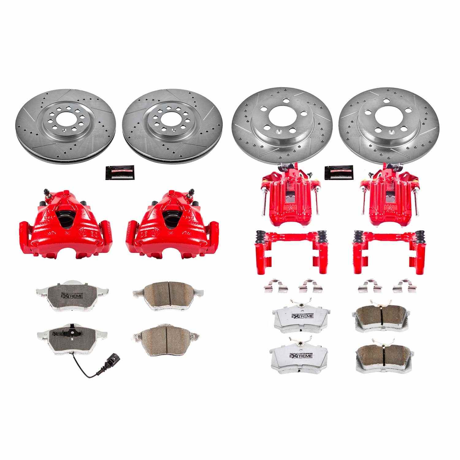 Power Stop 00-06 Audi TT Quattro Front & Rear Z26 Street Warrior Brake Kit w/Calipers