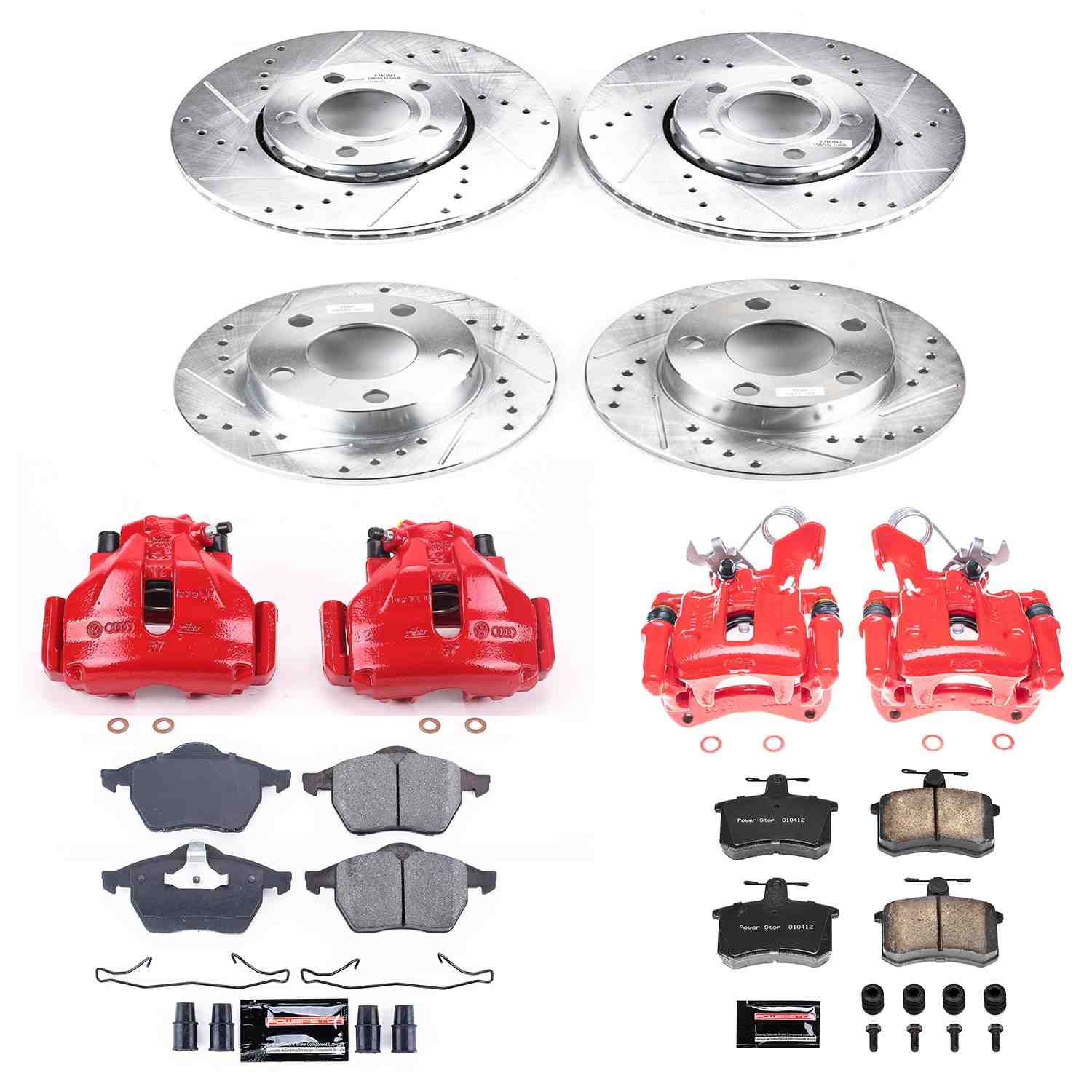 Power Stop 96-98 Audi A4 Quattro Front & Rear Z23 Evolution Sport Brake Kit w/Calipers