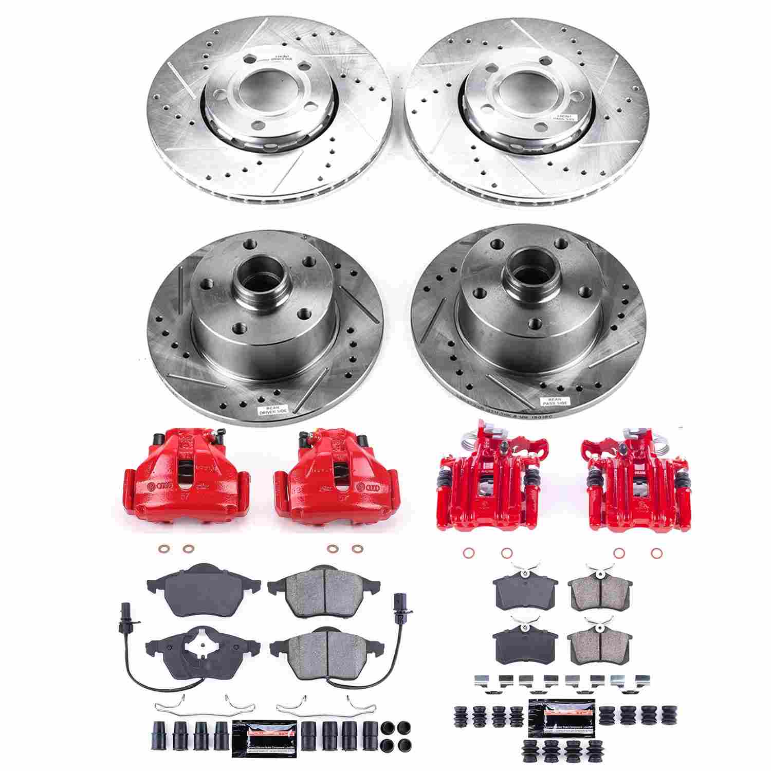 Power Stop 99-01 Audi A4 Front & Rear Z23 Evolution Sport Brake Kit w/Calipers