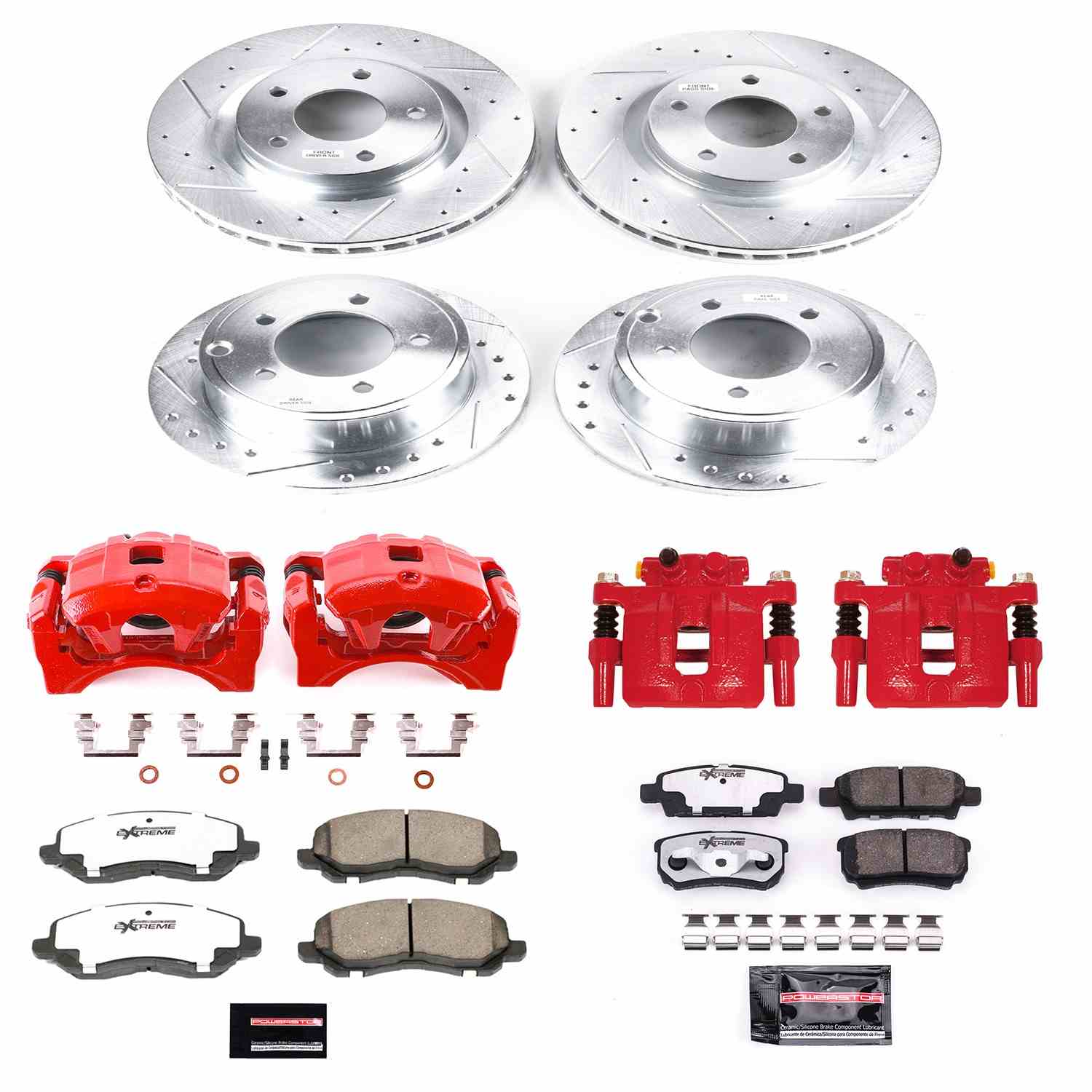 Power Stop 2012 Mitsubishi Lancer Front & Rear Z26 Street Warrior Brake Kit w/Calipers