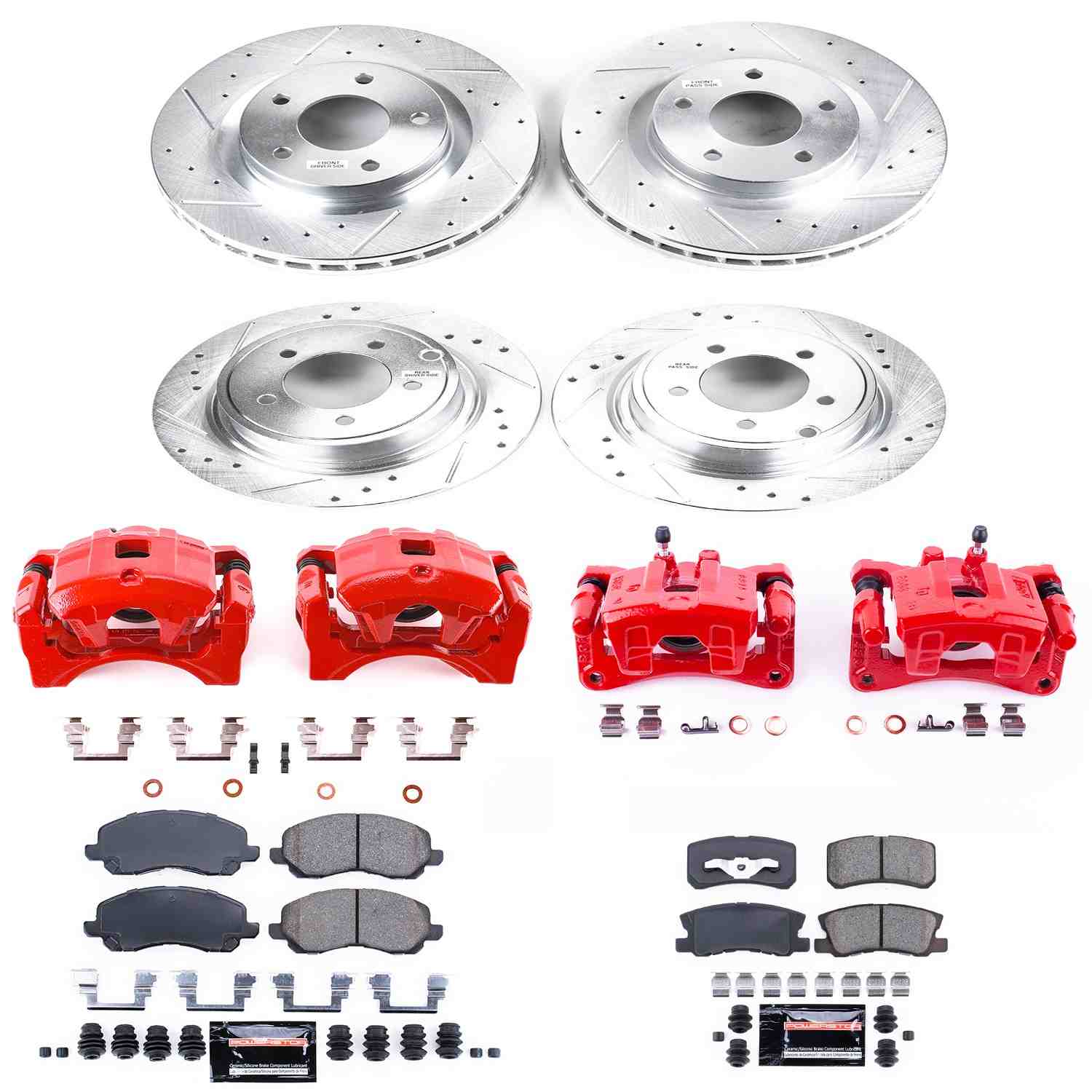 Power Stop 08-16 Mitsubishi Lancer Front & Rear Z23 Evolution Sport Brake Kit w/Calipers